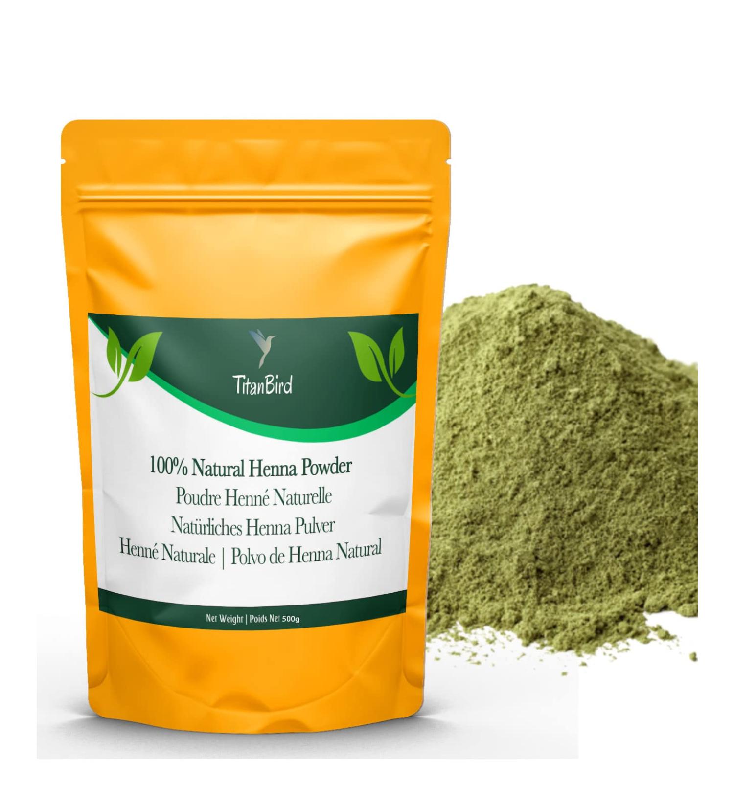 Titanbird 500g Henna Powder, Natural - Pretty Copper Red Highlight - Hair Coloring - Origin: Atlas Mountains - 100% Natural, Pure and Without Additives, Superior Quality Fine Powder