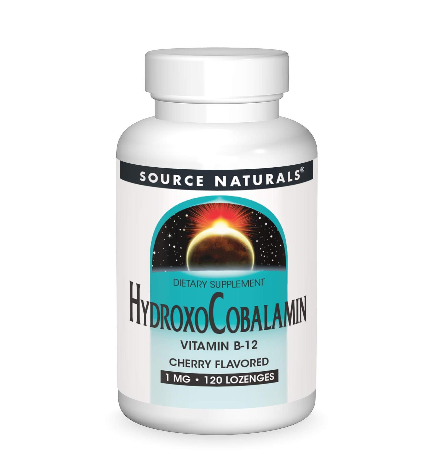 Source Naturals HydroxoCobalamin Vitamin B12 Lozenge 1mg - Cherry Flavored, 120 Tablets - Buy Online on GoSupps.com