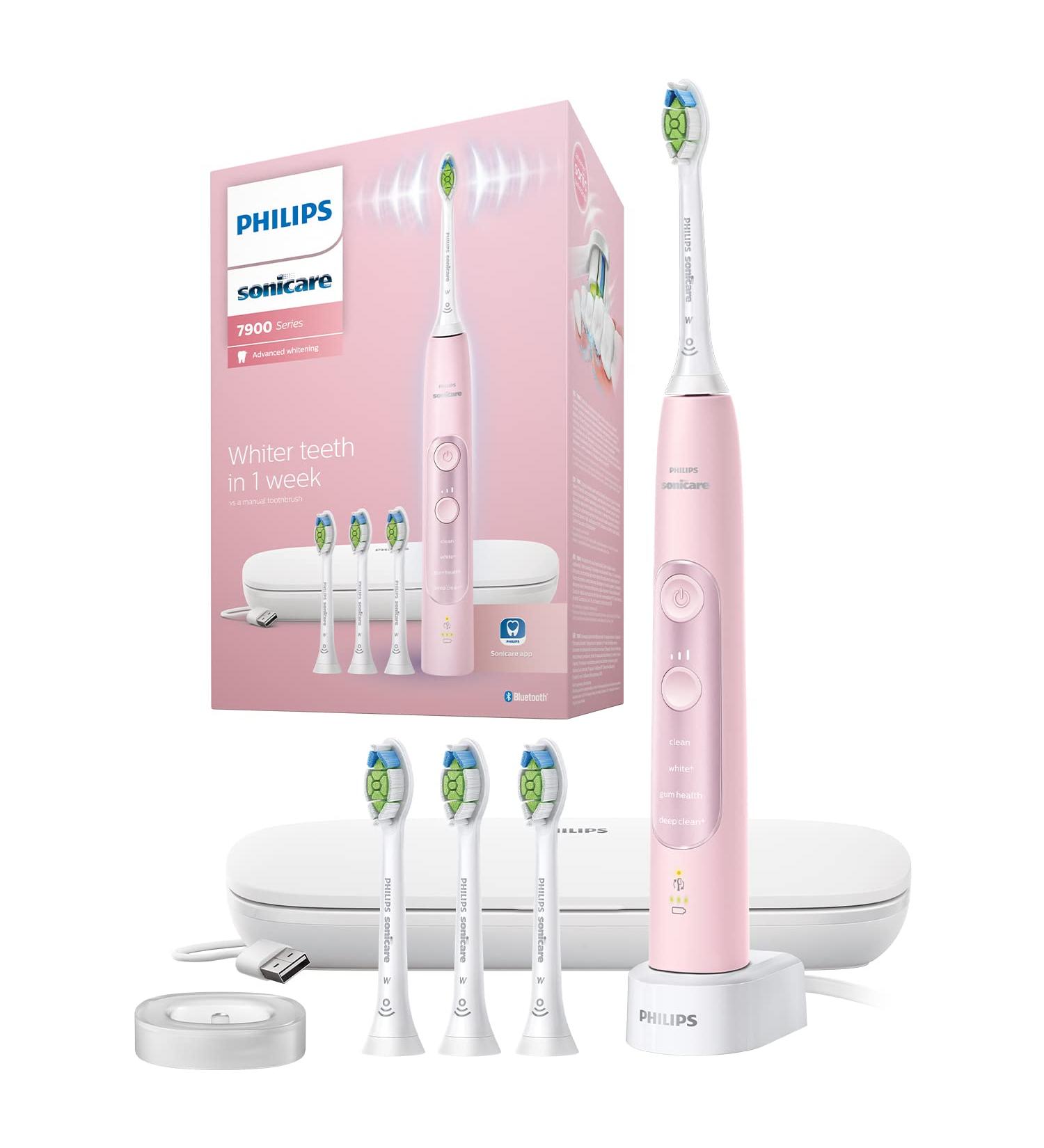 Philips Sonicare Advanced Whitening Electric Toothbrush | 4 Modes, 3 Intensities | Gum Pressure Sensor, Bluetooth | UK 2-Pin Plug | Pink - HX962P - Buy Online on GoSupps.com