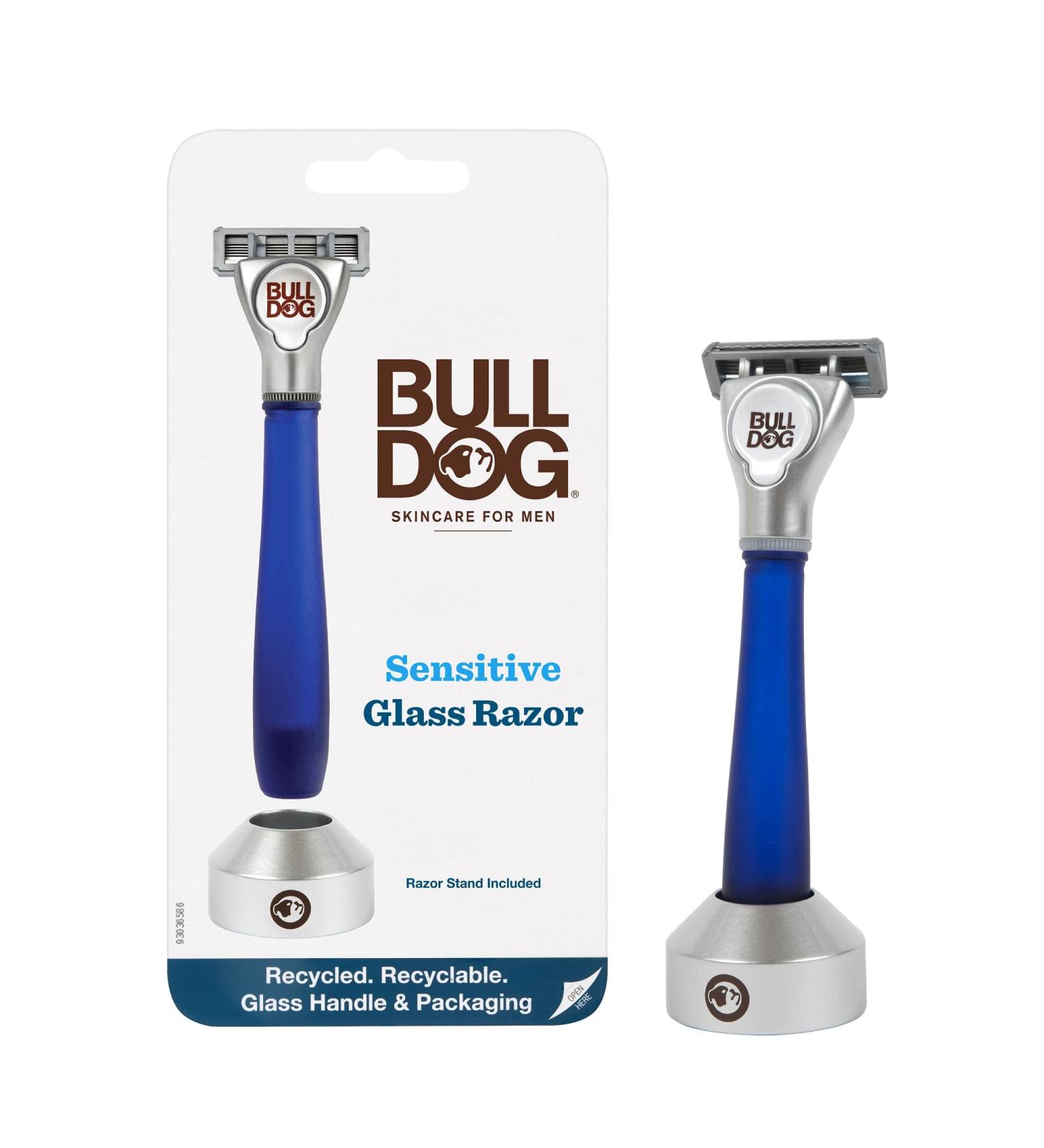 Bulldog Sensitive Recycled Glass Razor with Stand - Men's Skincare and Grooming - Buy Online on GoSupps.com