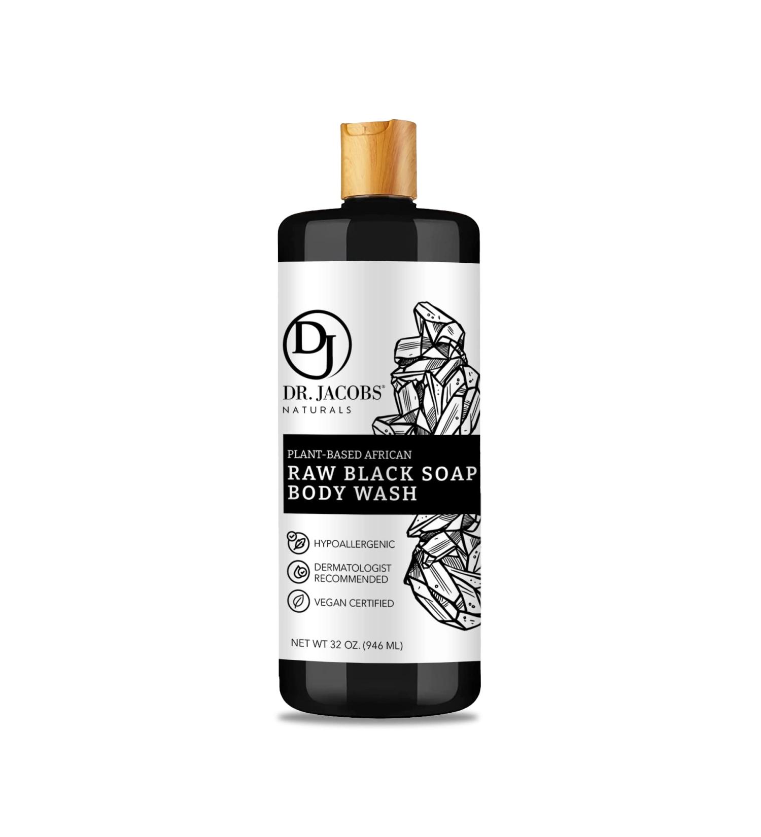 Dr. Jacobs Naturals African Black Soap Liquid 32oz - All-in-One Cleanser for Face, Body, Hair, and Shaving - Moisturizing and Nourishing Formula for Sensitive Skin - Buy Online on GoSupps.com