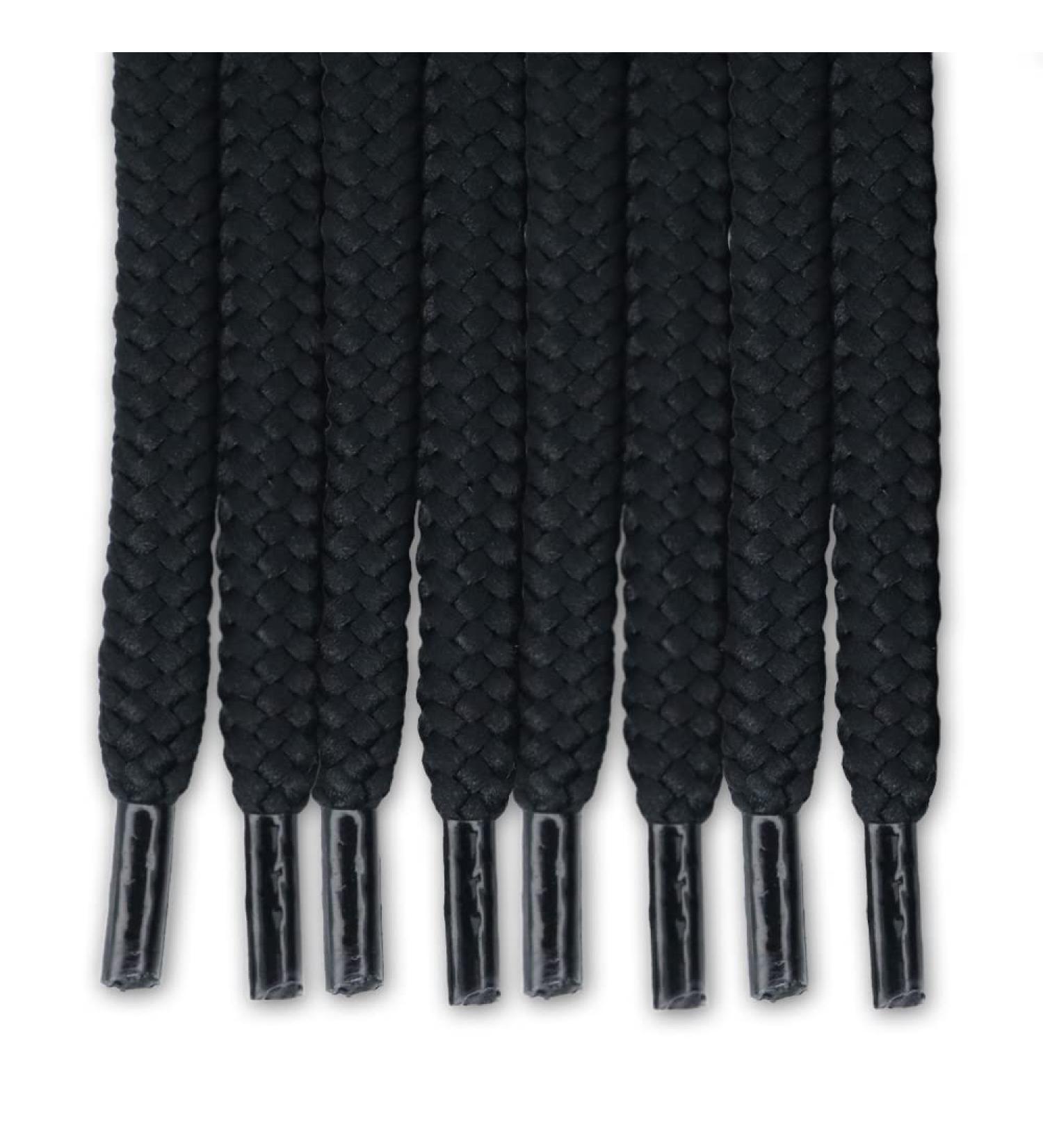 Drawstring Cord Replacement Round 6 mm x 136 cm/54 Inch/4 Pcs, Sewing Threaders for Cloth, Sweatpants, Hoodie, Shoelace, Shoe Sneaker, Tote, BagBlack