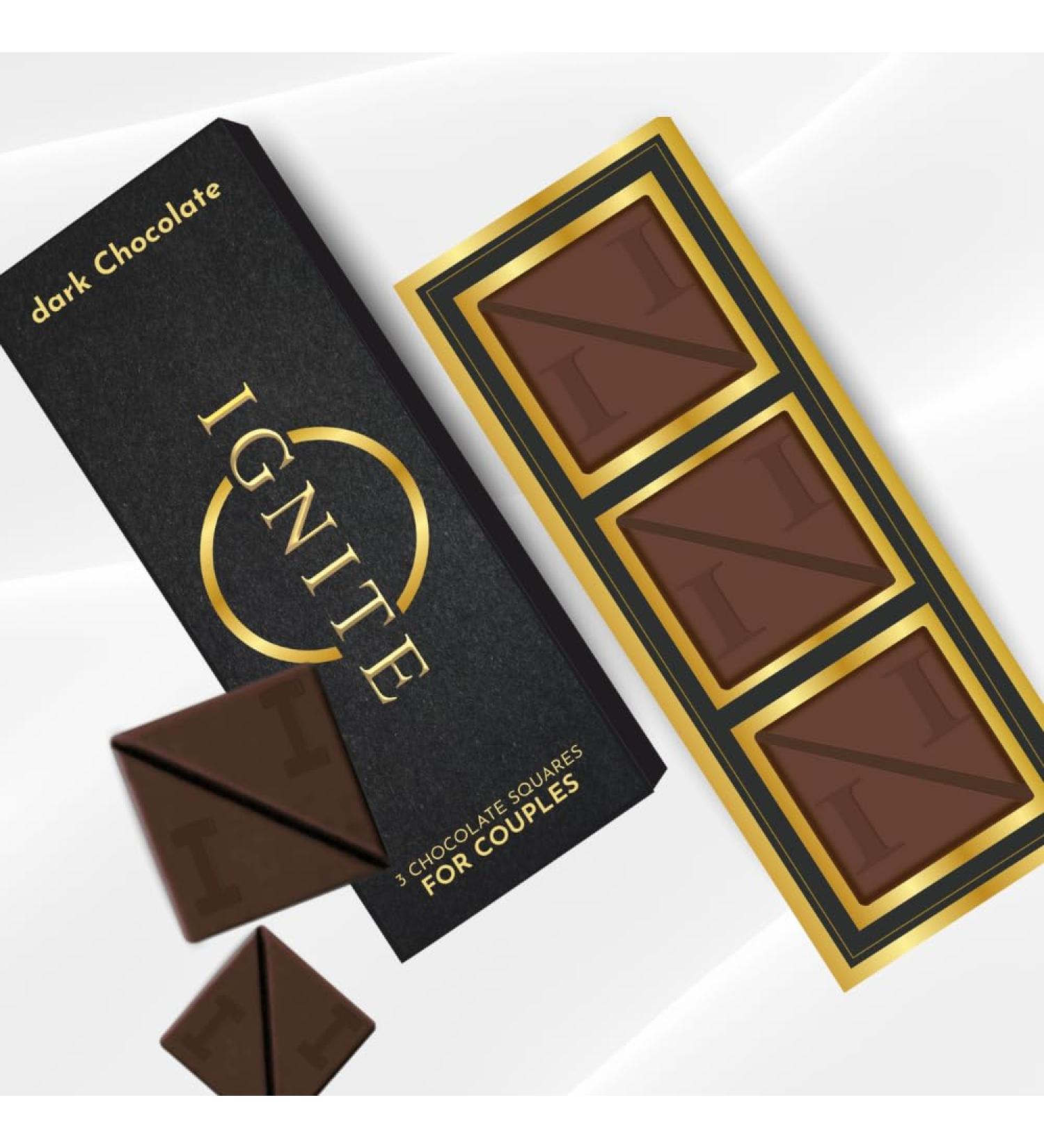 Ignite Chocolate Bars (1 Box) | Luxurious Dark Chocolate for Uplifting Mood & Vitality | Ideal for Men & Women Vegetarian & Gluten-Free Delight (Pack of 1) - Buy Online on GoSupps.com