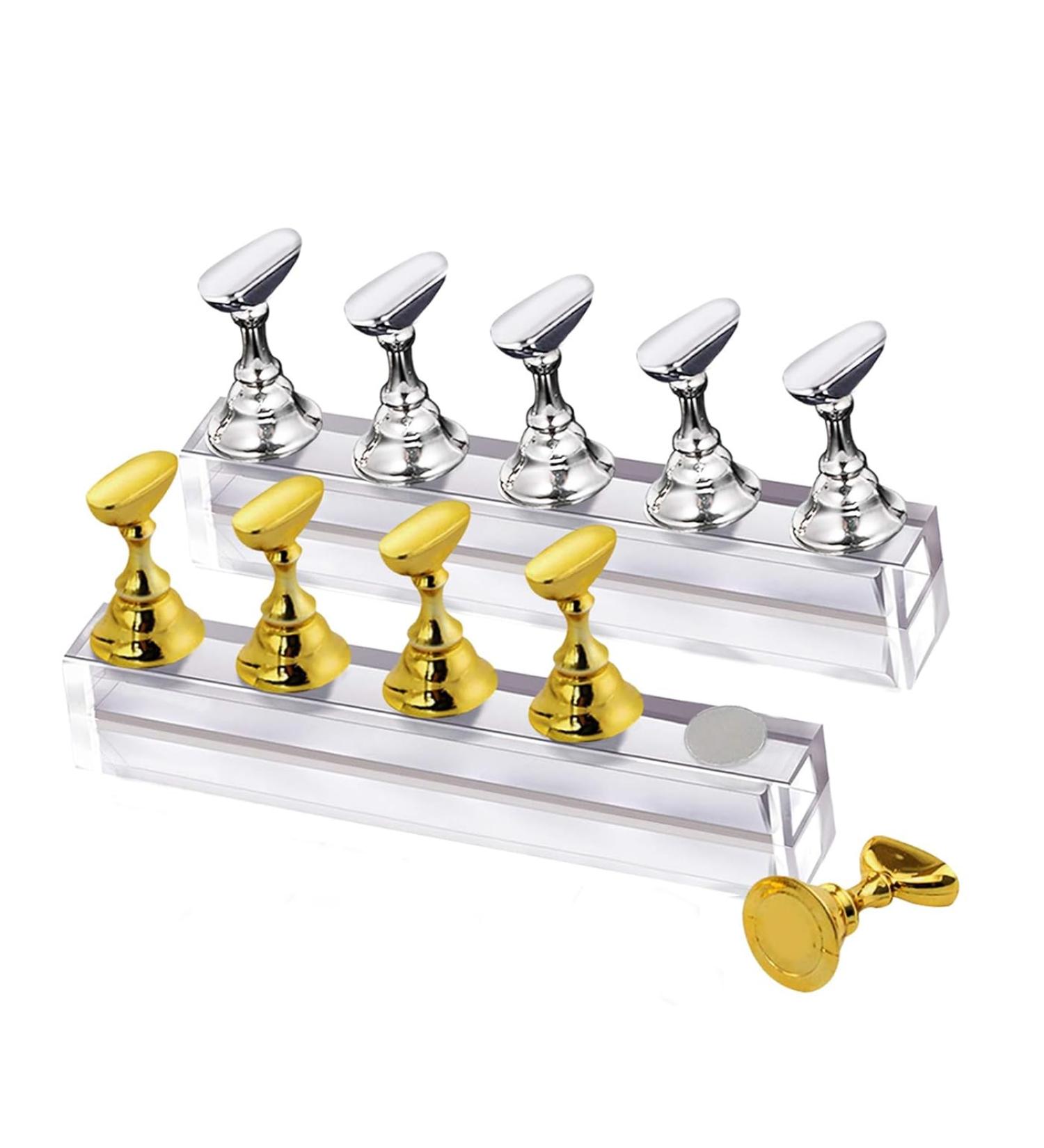 2 Set Acrylic Nail Art Practice Stand - Magnetic Nail Tip Holder for Training & Display | Perfect Nail Exercise Holder - Buy Online on GoSupps.com