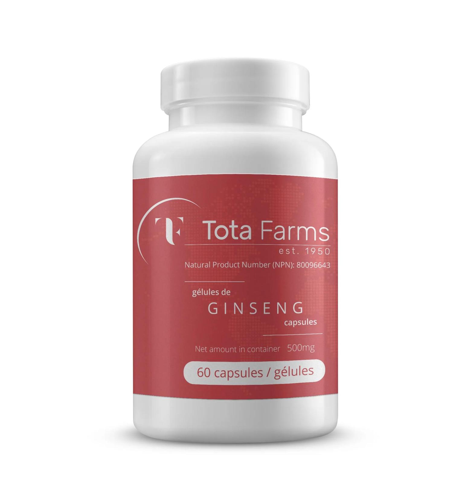 100% Pure Canadian Ginseng Capsules - 500mg. Authentic Panax Quinquefolius. - Buy Online on GoSupps.com