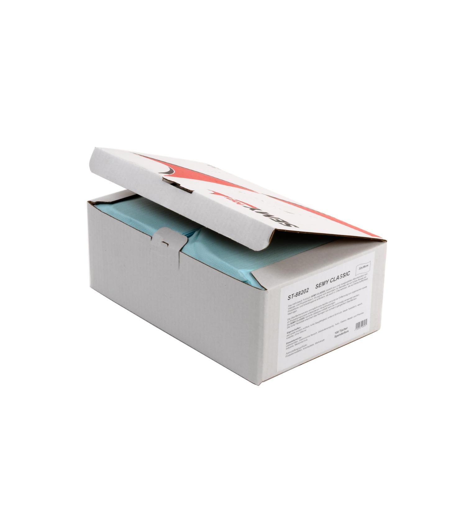 Semy Top Cleaning Cloths - Blue Dispenser Box | 200 Durable 29x38 cm Cloths for Effective Cleaning | International Shipping Available - Buy Online on GoSupps.com