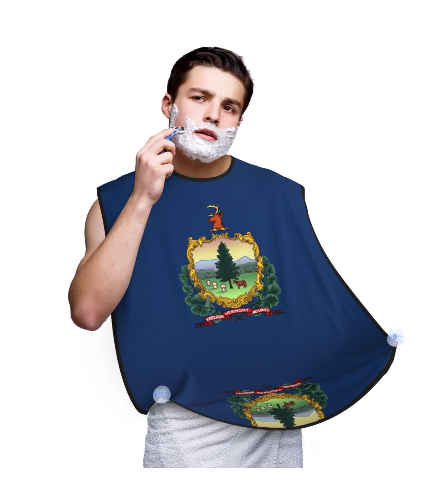 Vermont State Flag Beard Bib Apron - Ultimate Hair Catcher for Men | Black Beard Cape for Shaving & Trimming - Buy Online on GoSupps.com