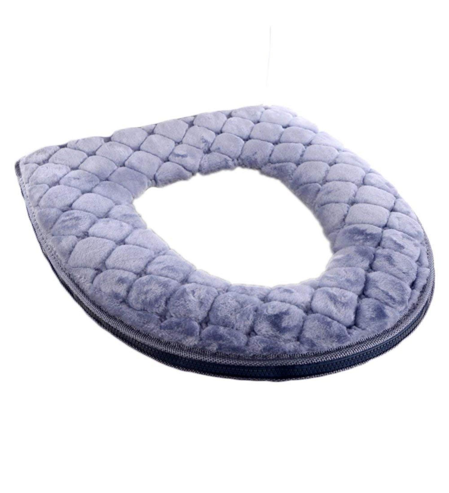 Bathroom Toilet Seat Cover Pads Thicker Plush Toilet Pads Warm-n-Comfy Soft Fabric Toilet Cover Sets (Grey) - Buy Online on GoSupps.com