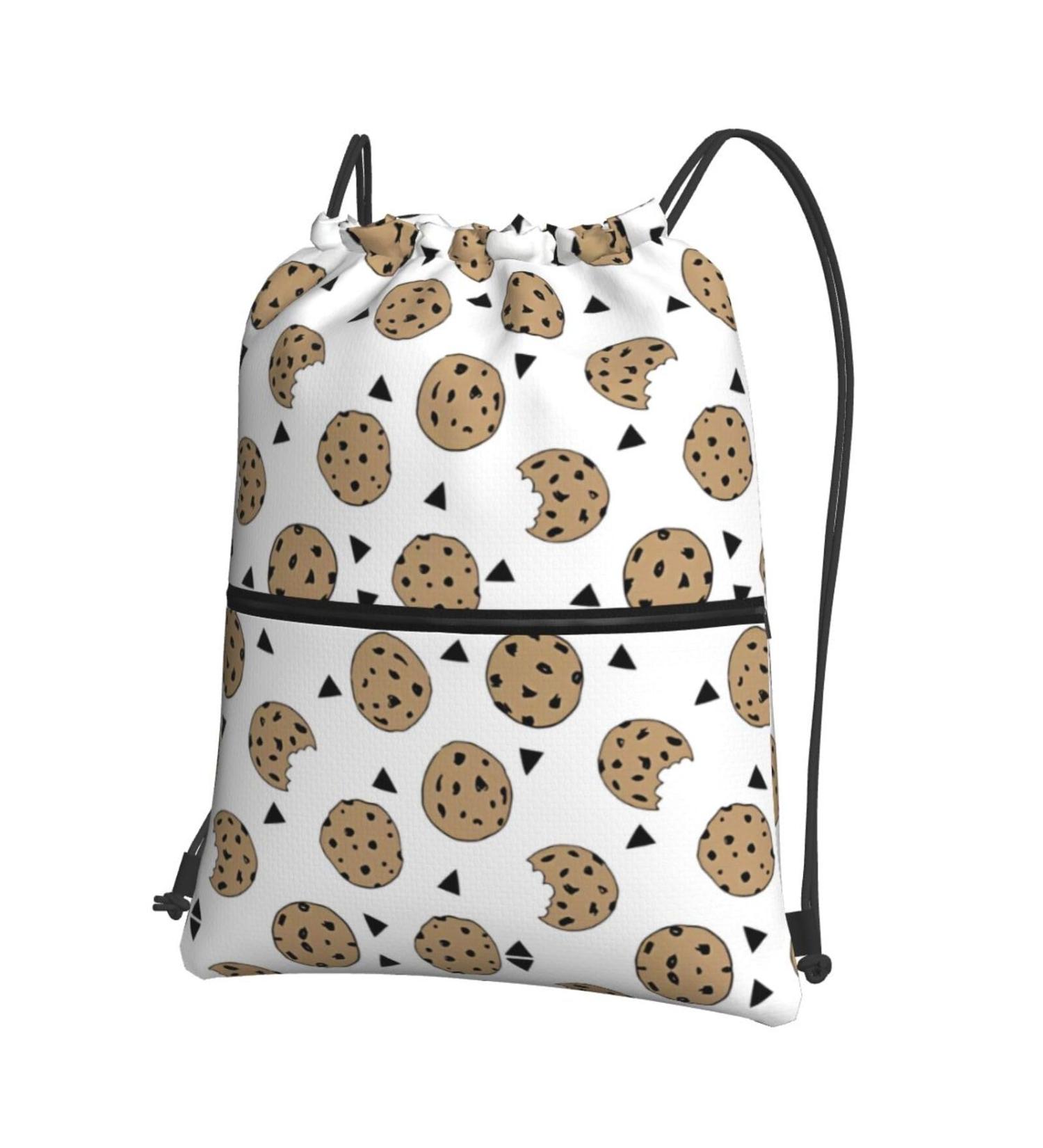 YYHHAOFA Cookies Food Chocolate Chip Biscuits Prints Outdoor leisure zipper drawstring backpack : Waterproof durability lightweight 18 x 15.3 in - Buy Online on GoSupps.com