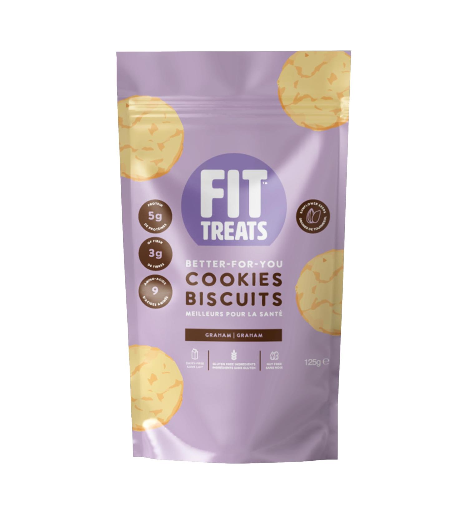 Fit Treats Graham Better-For-You Healthy Cookies Gluten-Free Nut-Free Vegan 125g - Buy Online on GoSupps.com