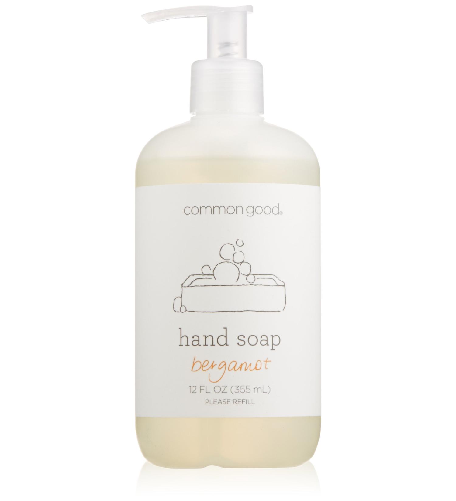 Common Good Plant-Based Hand Soap with Pure Essential Oils - Biodegradable Formula, No Parabens or Sulfates - 12 Fl Oz - White - Buy Online on GoSupps.com