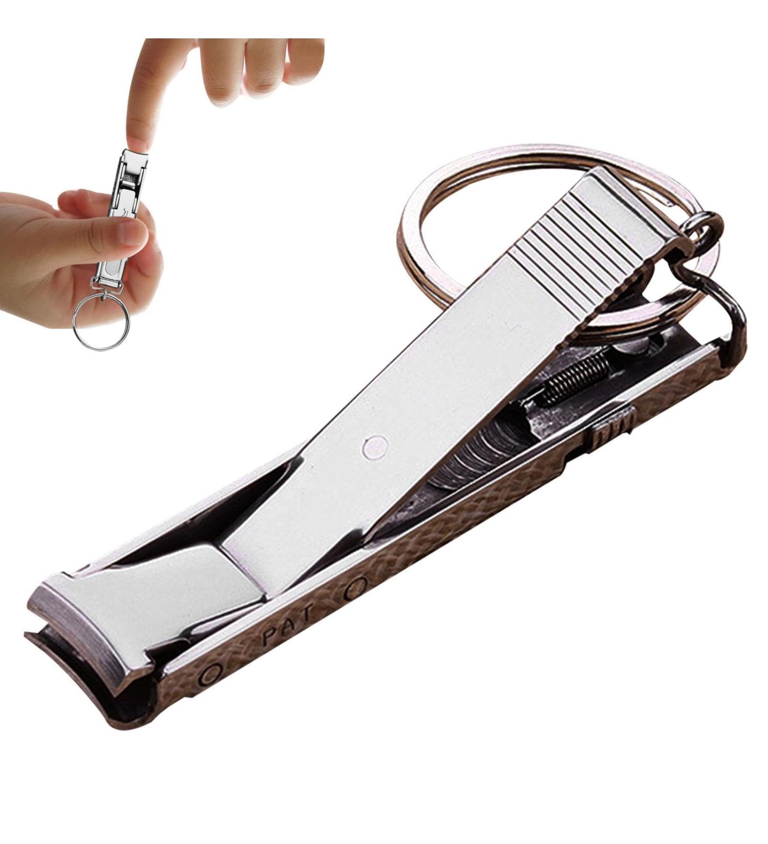 Nail Clipper - Stainless Steel Nail Clipper | Portable Curved Nail Clipper with Safety Lock | Ultra Slim Foldable Nail Cutter with File | Portable Wide Jaw Opening Cutter for Thick Nails - Buy Online on GoSupps.com