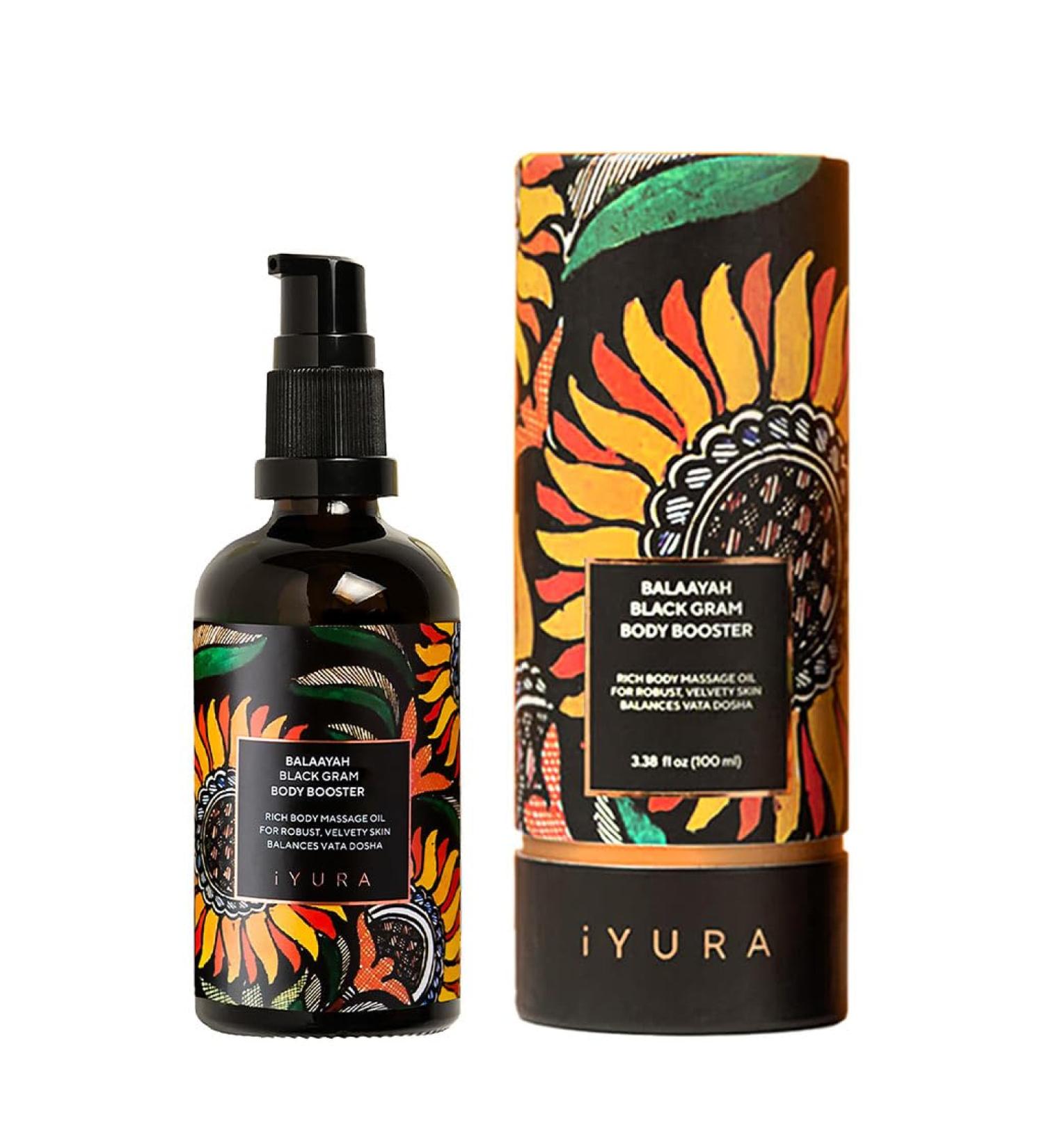 iYURA Balaayah Black Gram Body Booster | Natural Body Oil for Crepey Mature Skin | Firms the look of Sagging Skin on the Arms & Legs | Long-Lasting Intense Moisturization | 3.38 fl oz (100 ml) - Buy Online on GoSupps.com