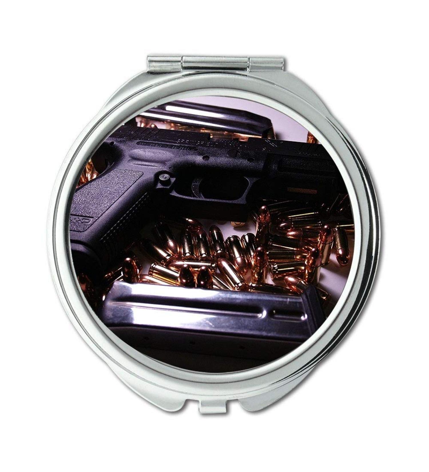 Mirror Compact Mirror gun holsters concealed Round Mirror gun and bullets pocket mirror portable mirror - Buy Online on GoSupps.com