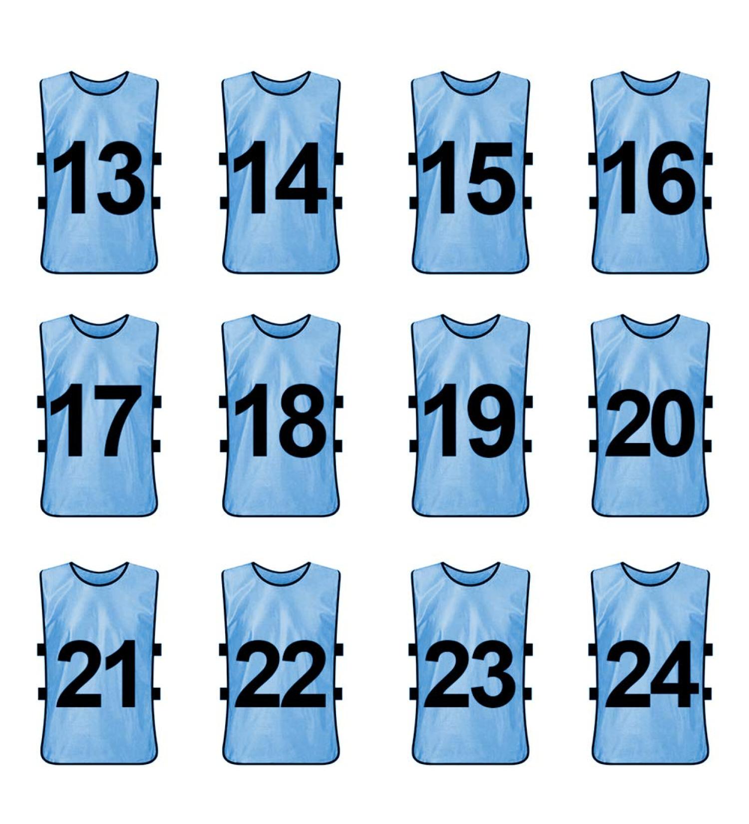 TOPTIE Numbered Training Vest Set (#13-24) - Pack of 12 Soccer Pinnies - Buy Online on GoSupps.com