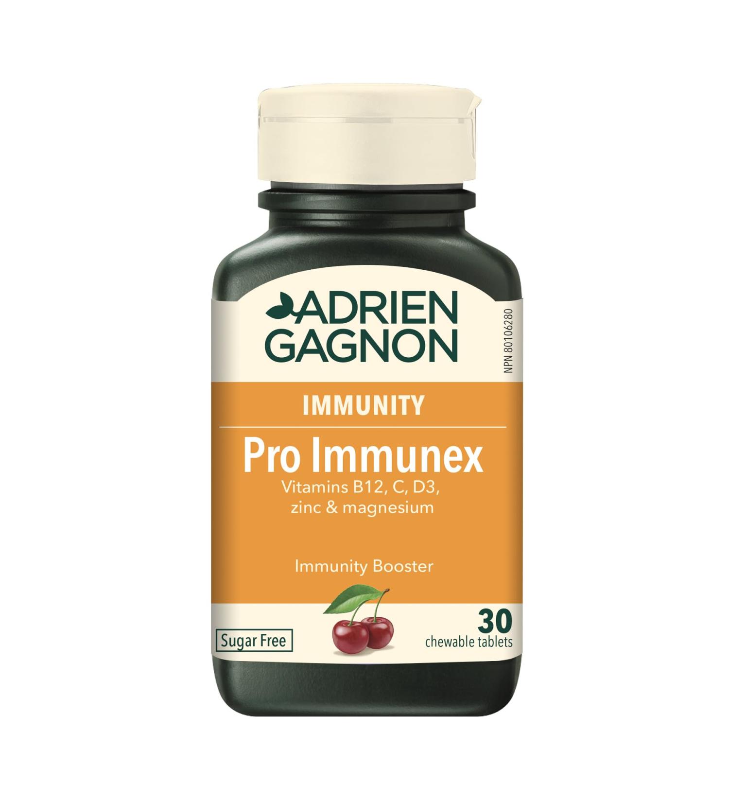 Adrien Gagnon - Pro Immunex - Immunity Booster with Vitamins B12 C D Zinc and Magnesium (30 Tablets) Cherry 30 count (Pack of 1) - Buy Online on GoSupps.com