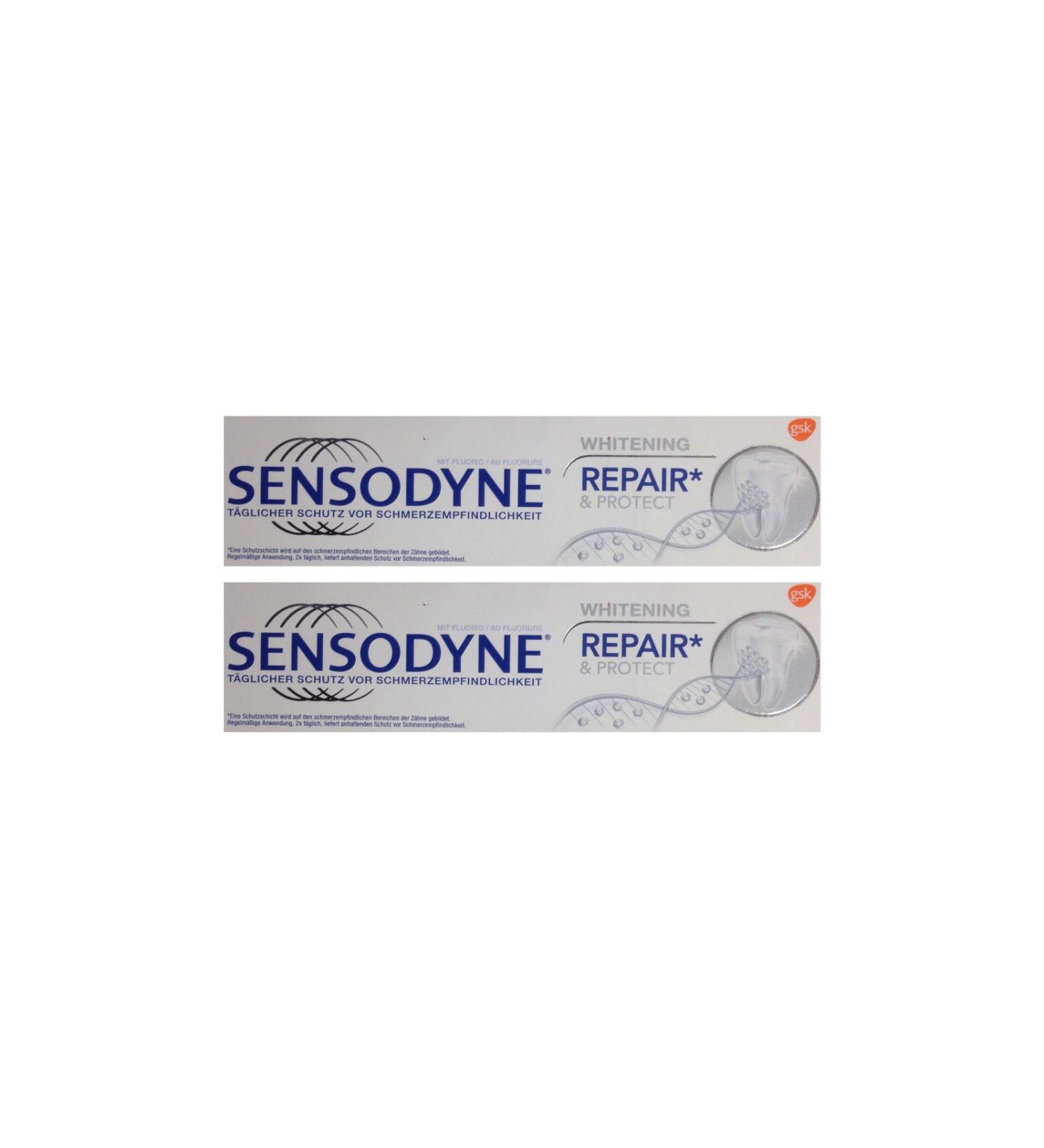 2x SENSODYNE Repair & Protect Whitening Toothpaste 75ml PZN: 9927678 Toothpaste