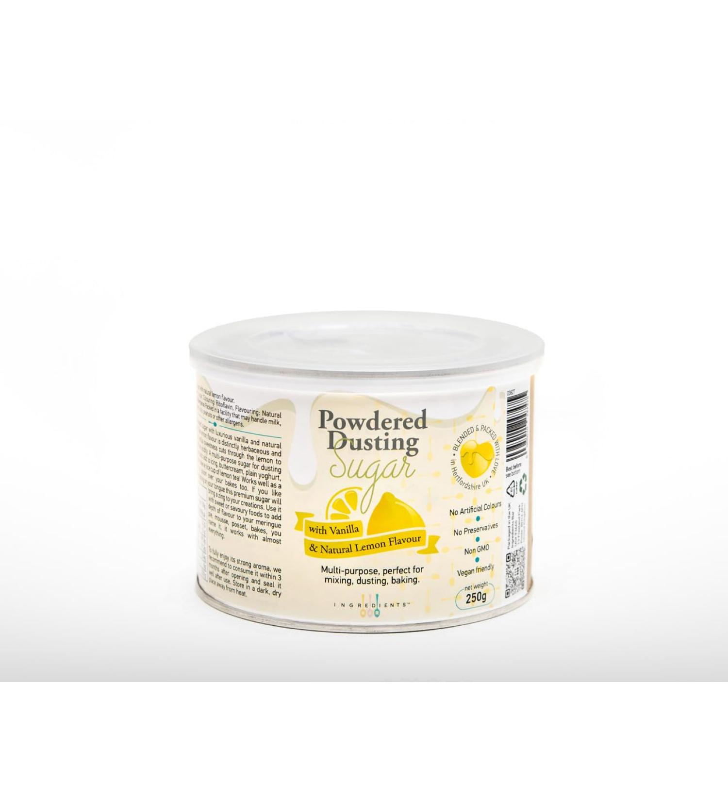 Icing Sugar with Vanilla & Natural Lemon Flavour | Multipurpose Dusting & Mixing | 250g Vanilla & Lemon 250g