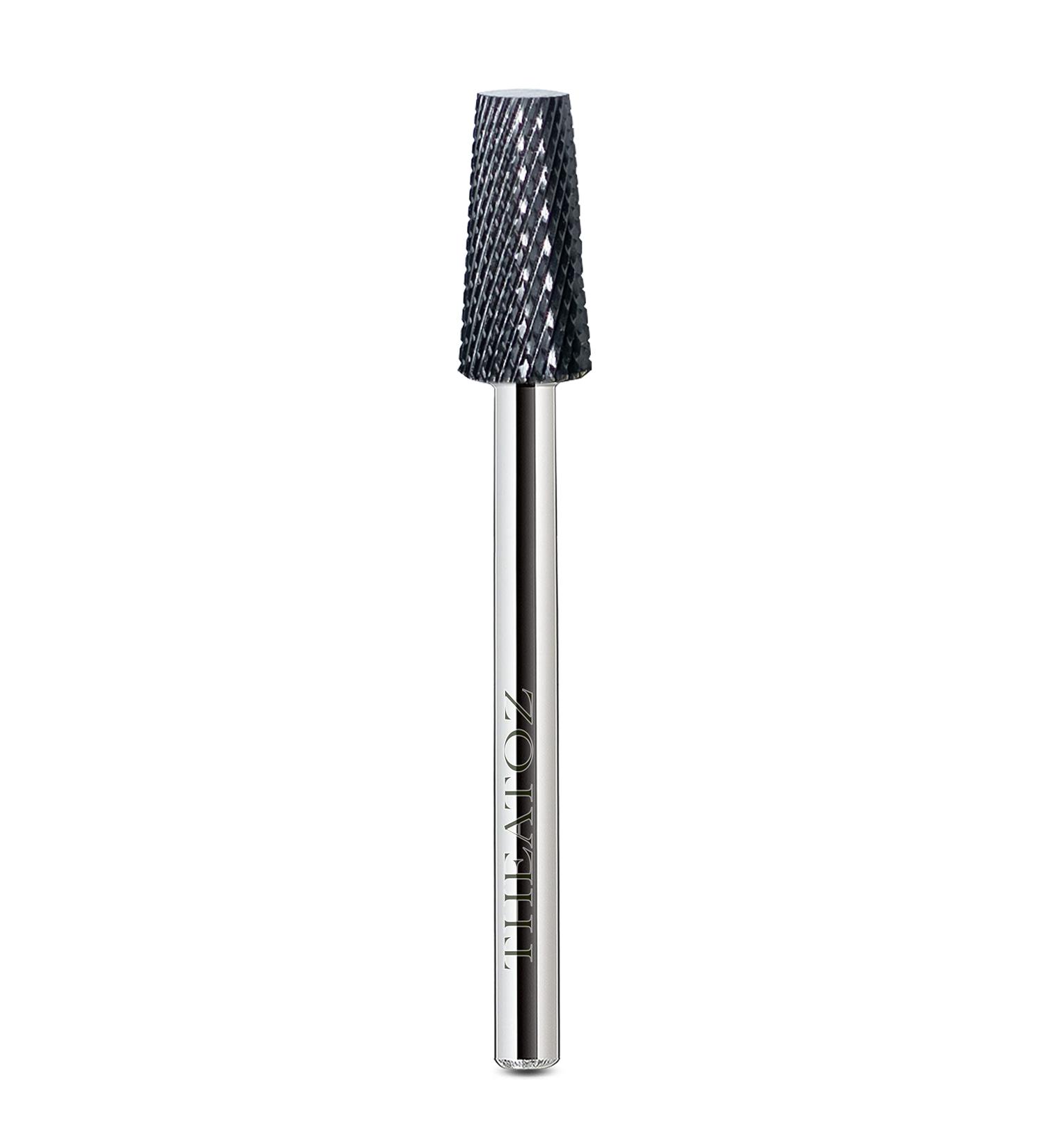 Theatoz Nail Drill Bit Large Tapered  Right Hand  Electric File  Nail Tool  Tungsten Carbide Drill Bits for Removing Gel Nail Polish Acrylic Dipping Powder (Extra FineBlac  Black) Extra FineBlac Black