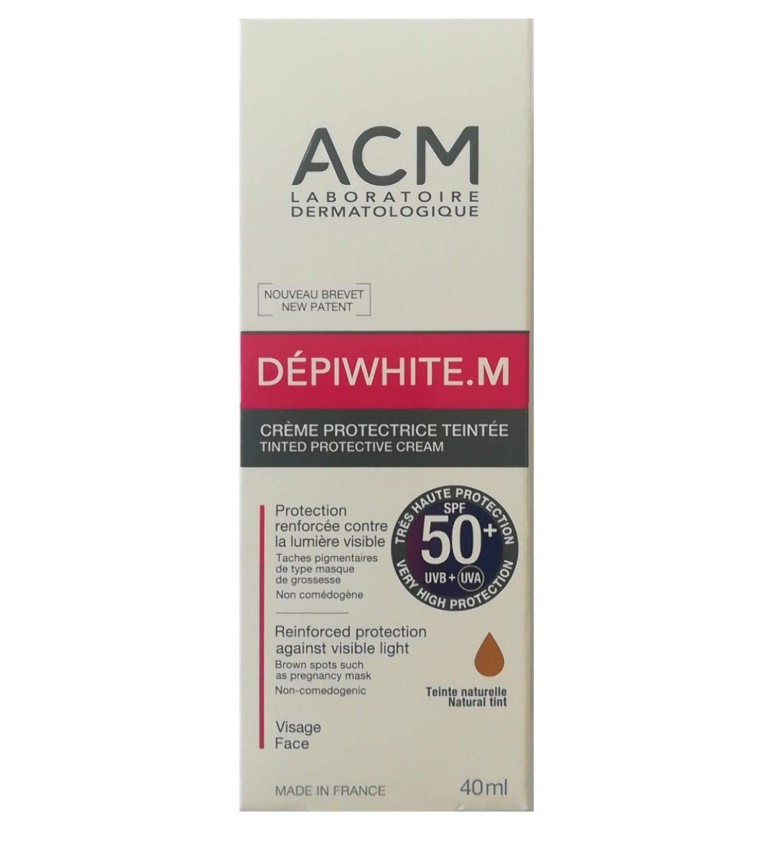 ACM Laboratoires DEPIWHITE M TINTED protective cream SPF 50+ 40ml. NATURAL TINT Skin Beauty Gift