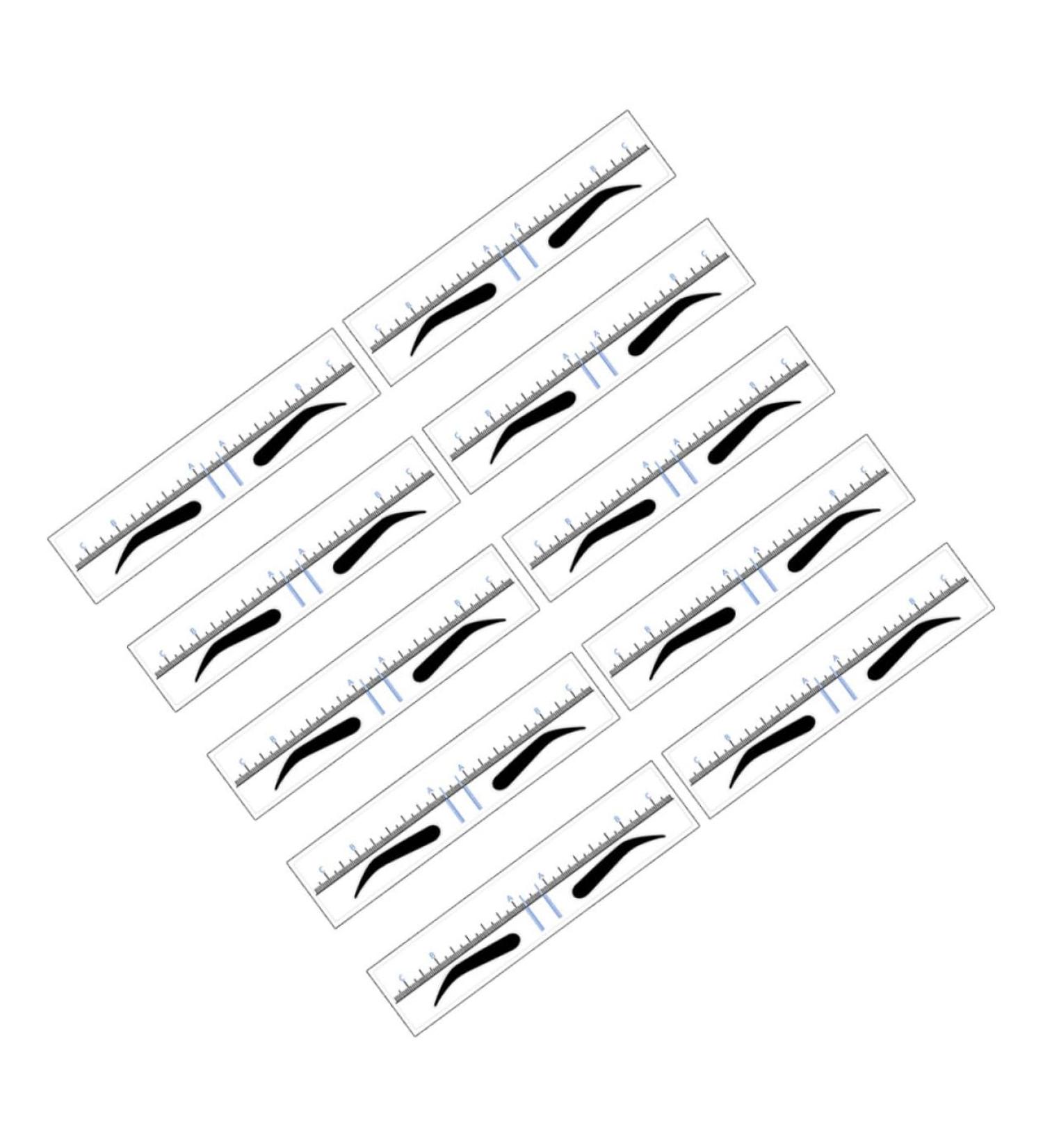 Hemoton 10pcs Tools Eyebrow Ruler Eyebrow Shaping Stencil Transparent Ruler Shape Mold Make up Guide Ruler - Buy Online on GoSupps.com