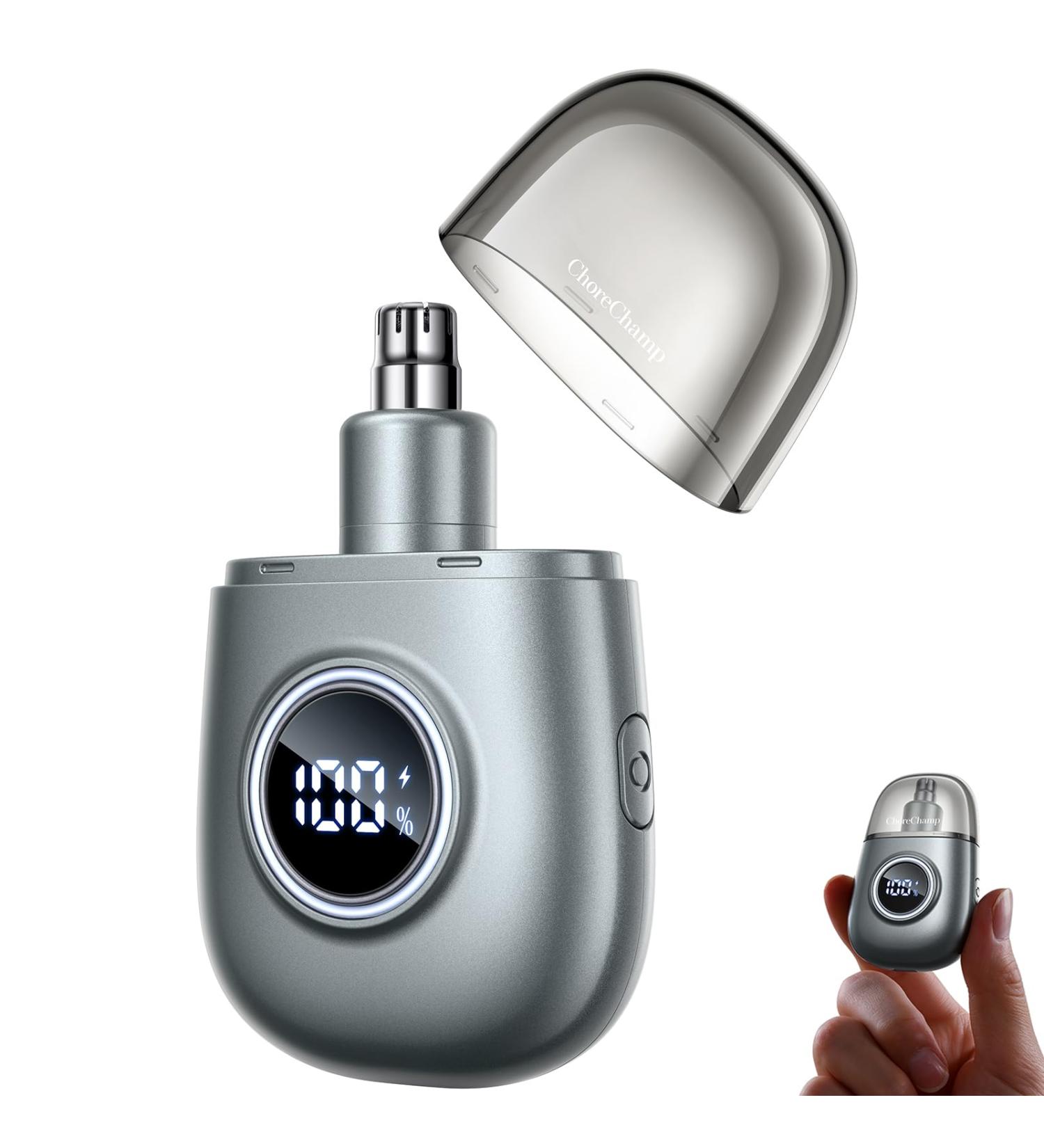 Portable Rechargeable Nose Hair Trimmer for Men & Women - LED Display 10 000 RPM Dual-Edge Blades Replacement Cutterhead Included - Gray - Buy Online on GoSupps.com