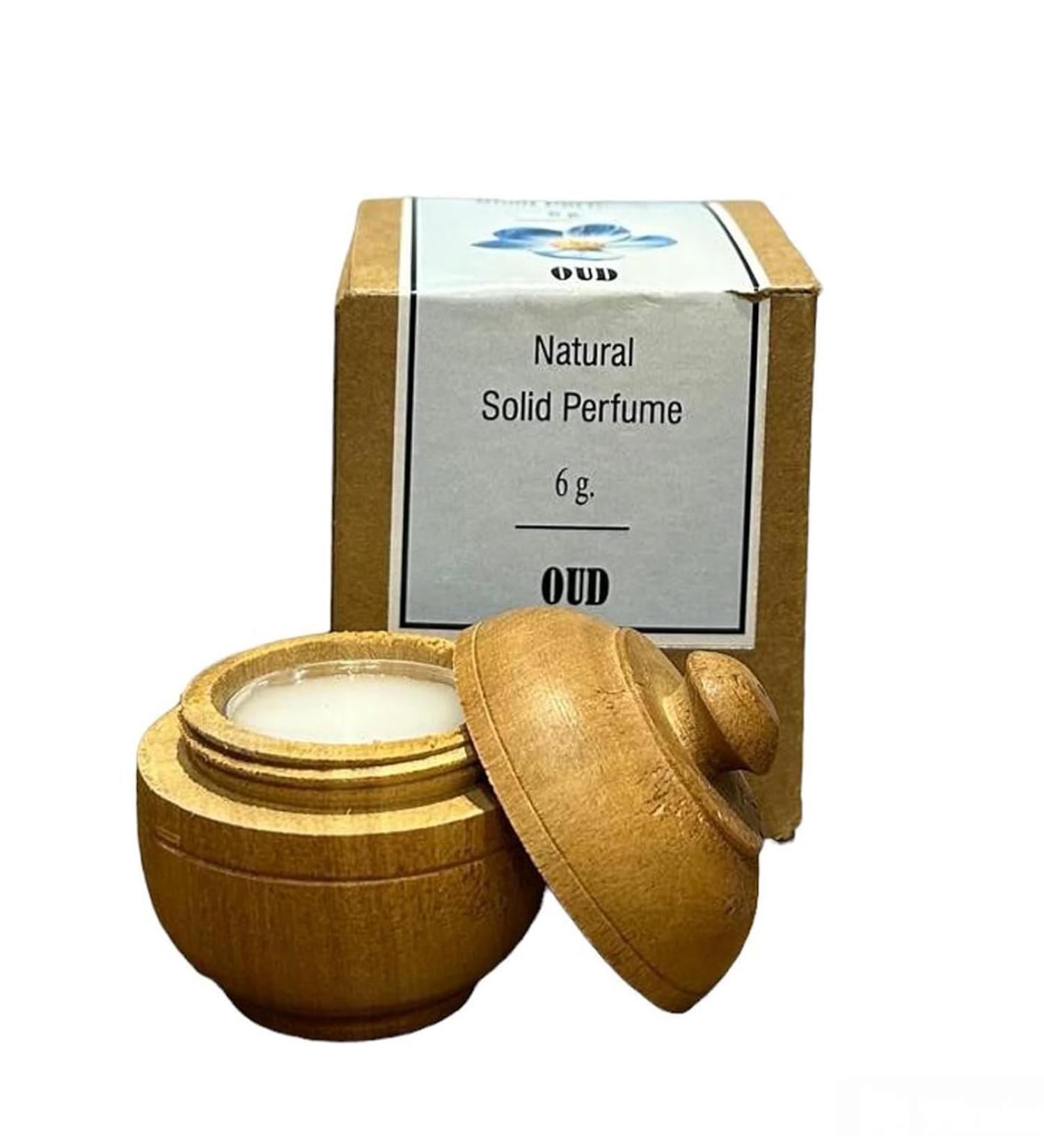 Natural Organic Oud Solid Wax Perfume | Natural Wax in Mini Wooden Box for Men and Women - 6 Gm (Pack of 1) - Buy Online on GoSupps.com