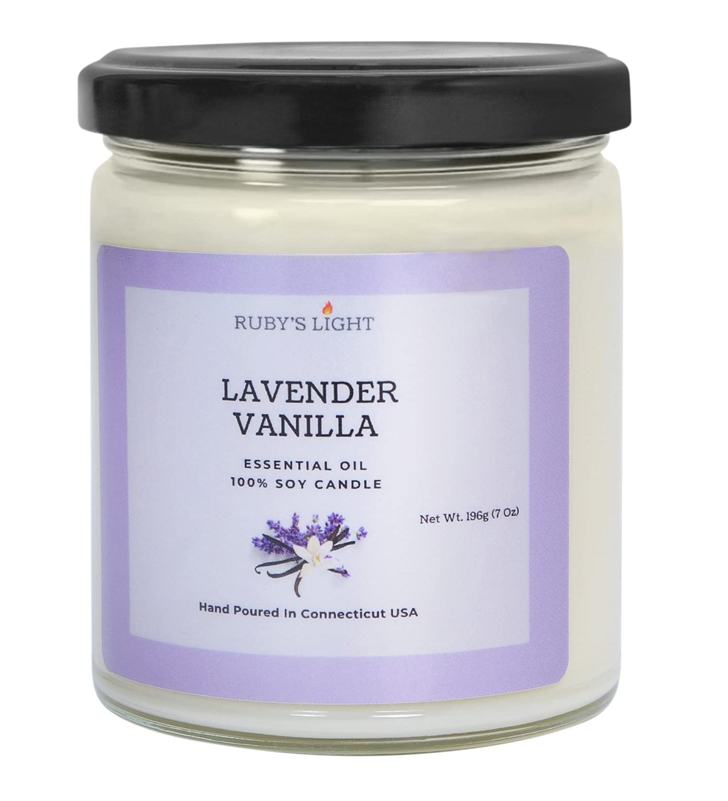 Essential Oil Candle | Lavender Vanilla Aromatherapy | All-Natural Soy | 9 Oz Glass Jar | 40 Hour Burn Time | Perfect Gift for Men & Women - Buy Online on GoSupps.com