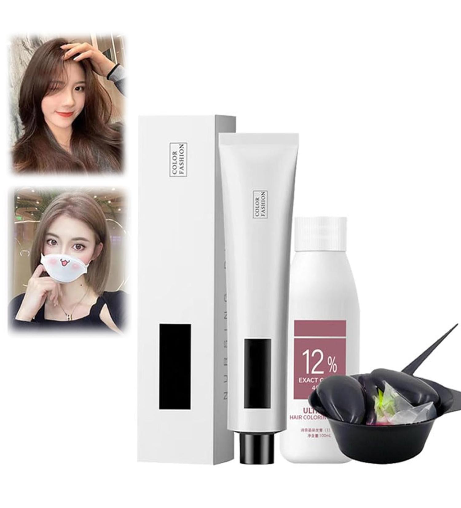 Dyemiss Hair Coloring Shampoo Brielle Hair Coloring Shampoo Natural Plant Hair Dye Shampoo No Bleaching Hair Nourishing Coloring Hair Dye (Milk tea color) - Buy Online on GoSupps.com