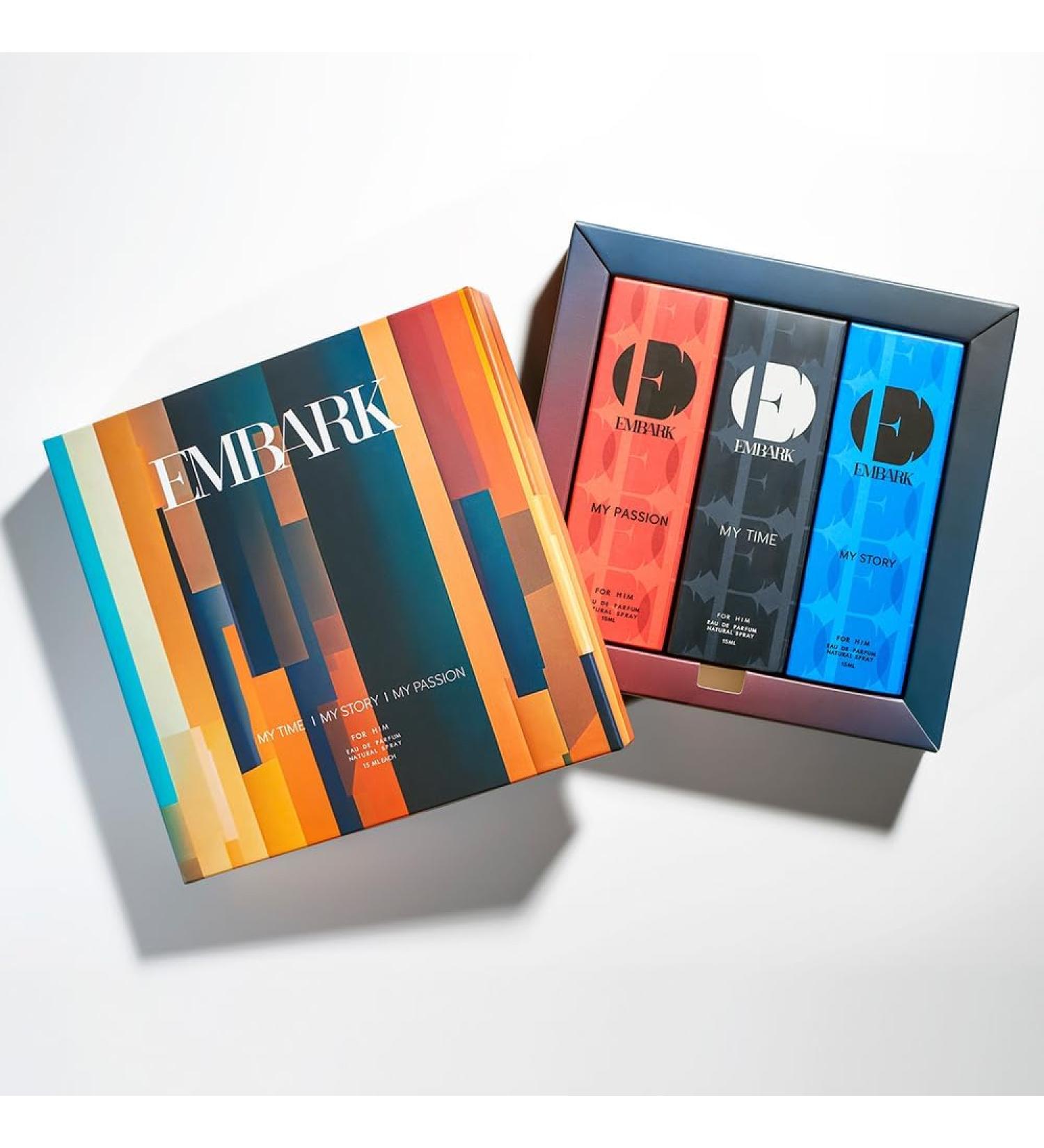 EMBARK Men Perfume Gift Set - 3 x 15ml | Diwali Gifting Idea | Luxury Fragrance for Men Combo - MY PASSION + MY TIME + MY STORY - Buy Online on GoSupps.com