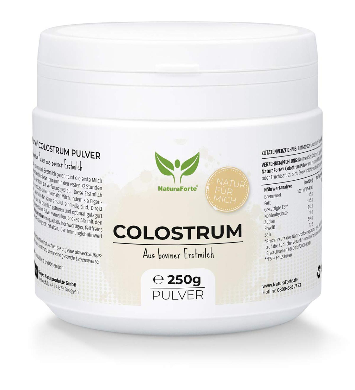 Nature Cake Colostrum Powder 250g - Natural Cow Colostrum First Milk with Immunoglobulins G Gently Degreased International Shipping Available - Buy Online on GoSupps.com