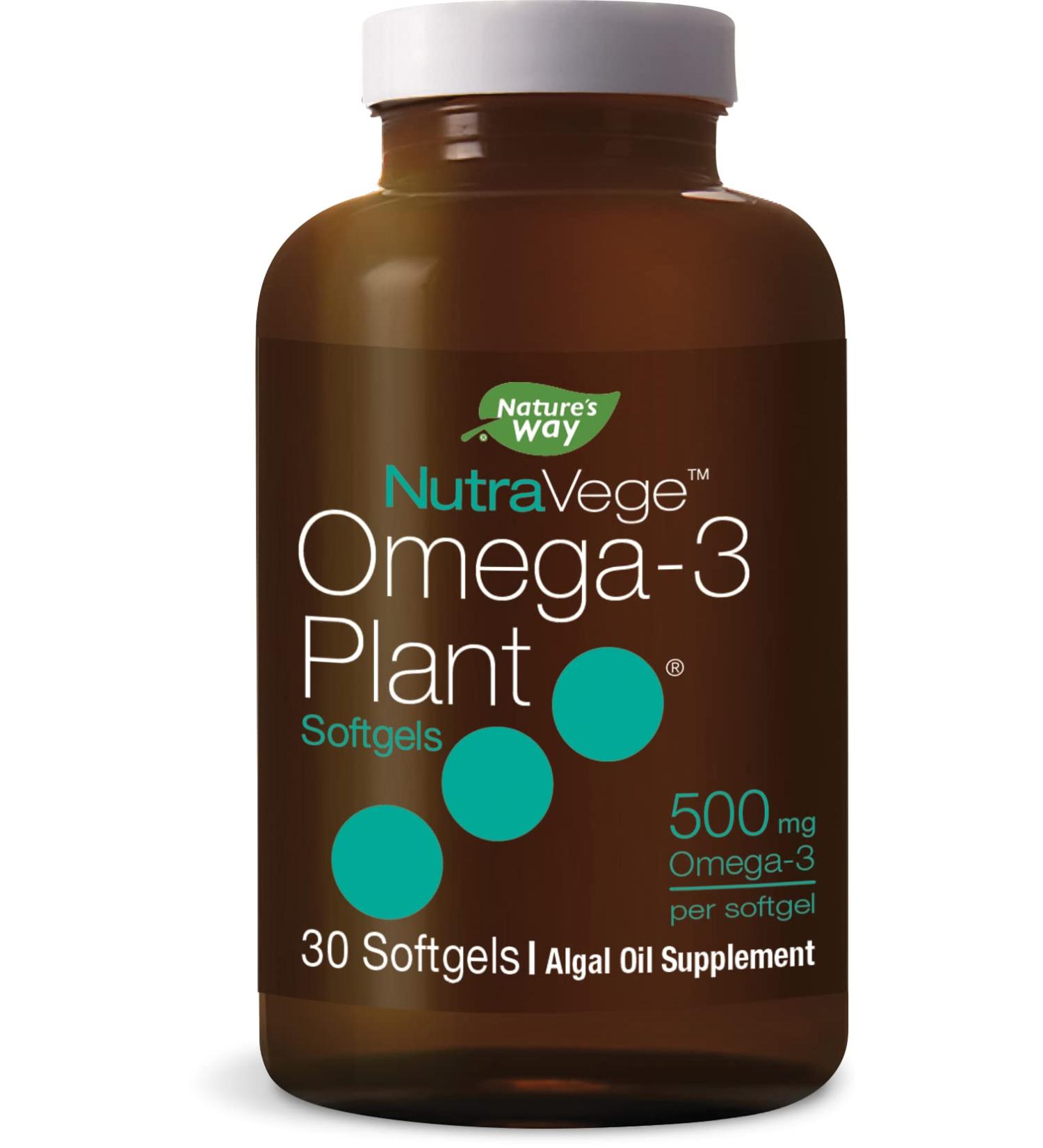 Nature's Way NutraVege Omega-3 Supplement | Vegan, Vegetarian | 500mg, 30 Count - Buy Online on GoSupps.com