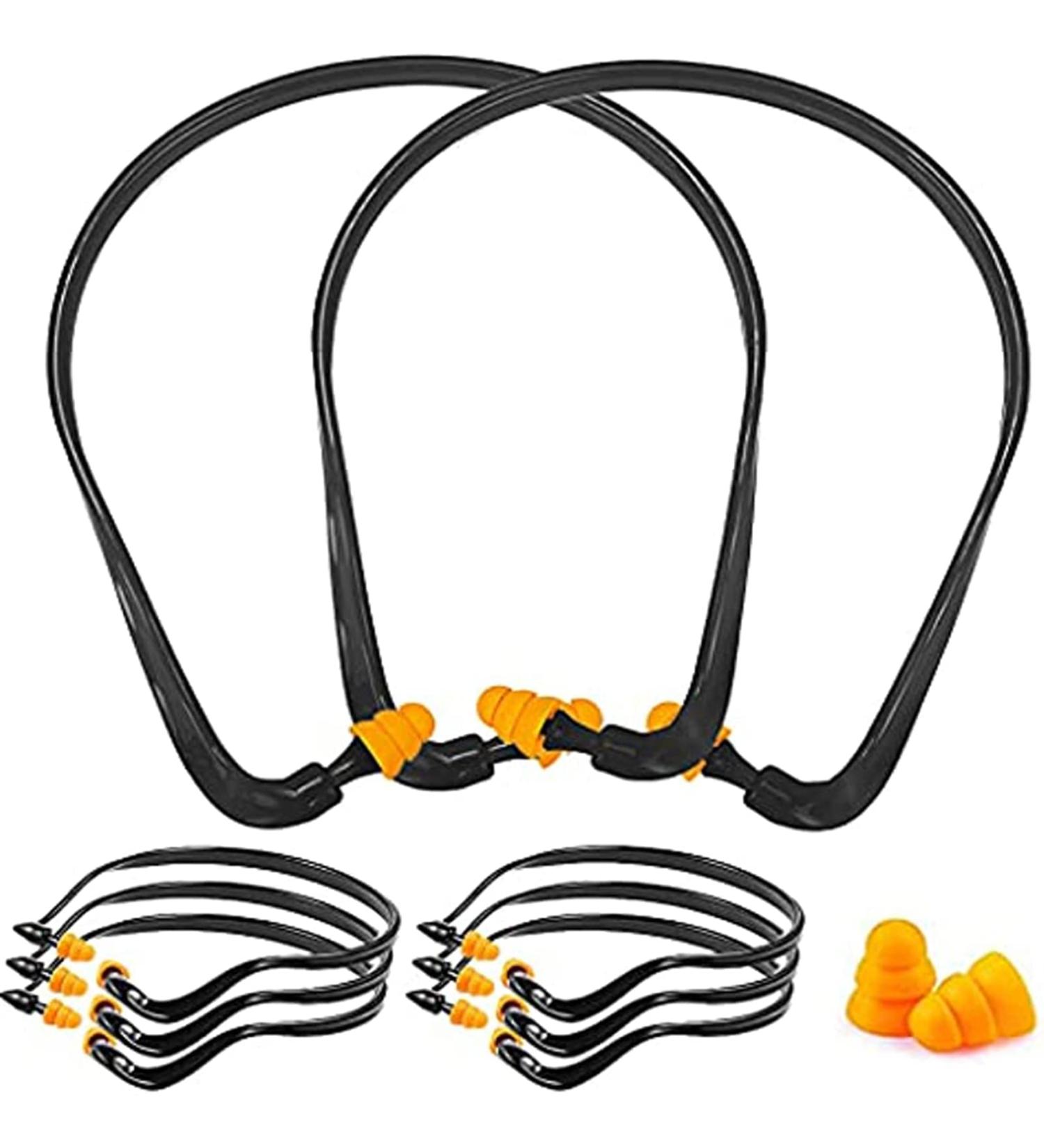 Banded Silicone Earplugs for Shooting, Construction, Concerts - 8pcs - Buy Online on GoSupps.com