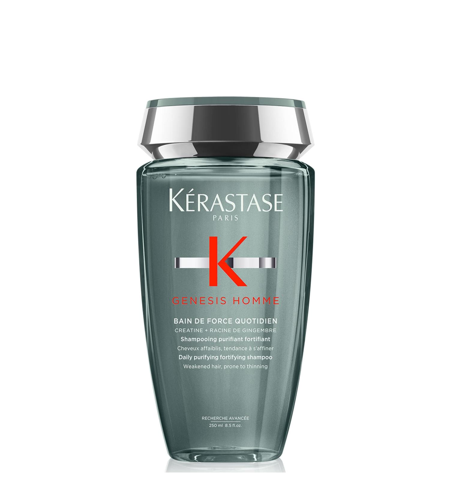 Kerastase Genesis Homme Bain De Force Shampoo for Men - Deep Cleansing & Strengthening | Cooling Formula for Hair, Scalp & Beard | Hydrating | 8.5 Fl Oz - Buy Online on GoSupps.com