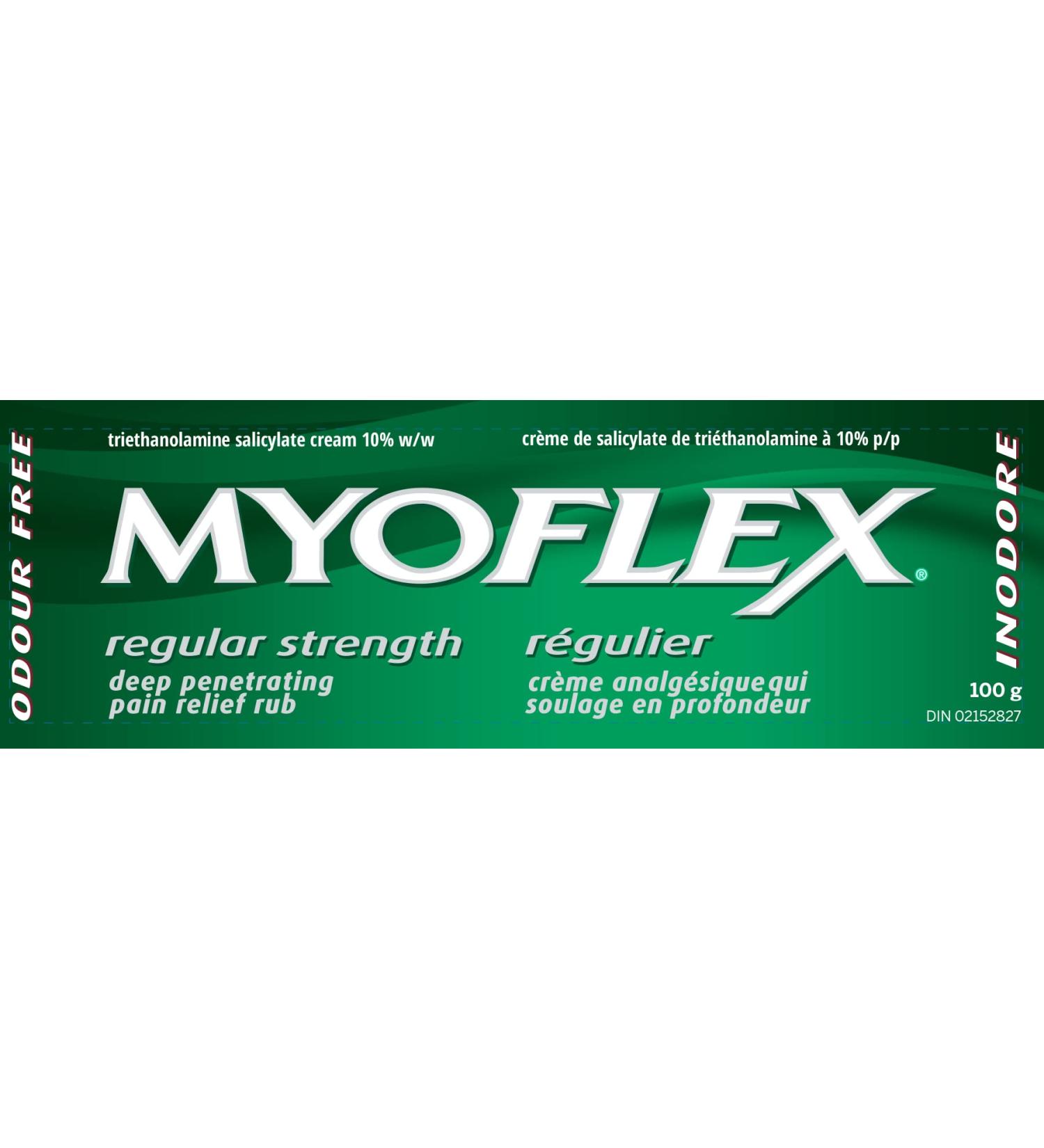 Myoflex Pain Relief Rub | Odourless | Provides Deep Penetrating Relief of Muscle Soreness & Joint Pain | Menthol Free | Stain Free | Non-Greasy | Great For Ages 2+ | 100 grams (Regular Strength) - Buy Online on GoSupps.com