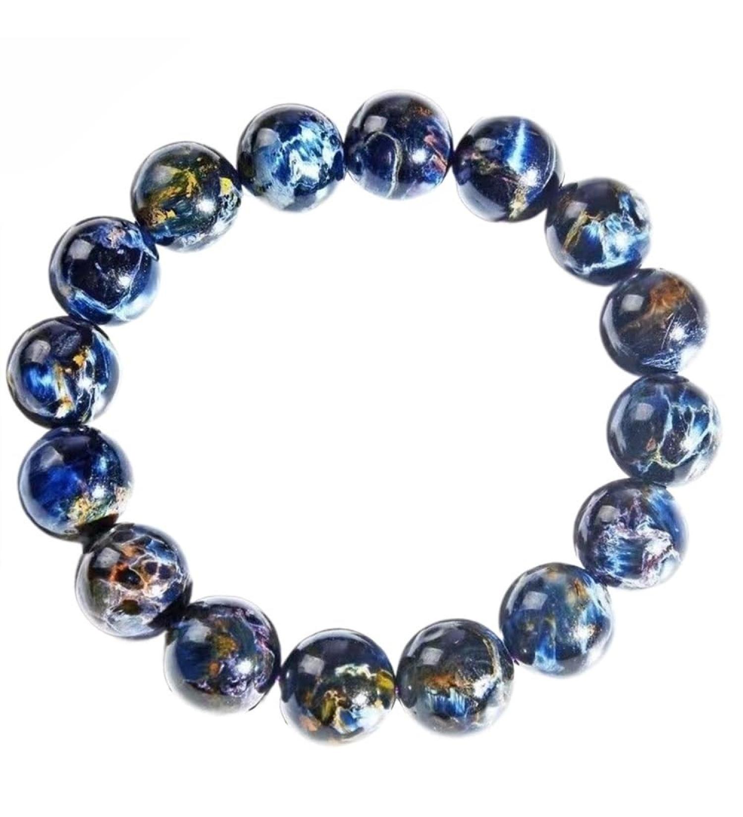 Genuine 10MM Pietersite Stone Beads Bracelet - Certified Chatoyant Gemstone from Namibia - Buy Online on GoSupps.com