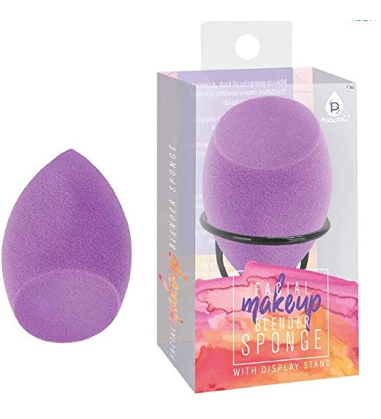 Pursonic | Facial Makeup Blender Sponge with Stainless Steel Display Stand - Perfect Latex-Free Beauty Blending Sponge For Powder Cream or Liquid Application