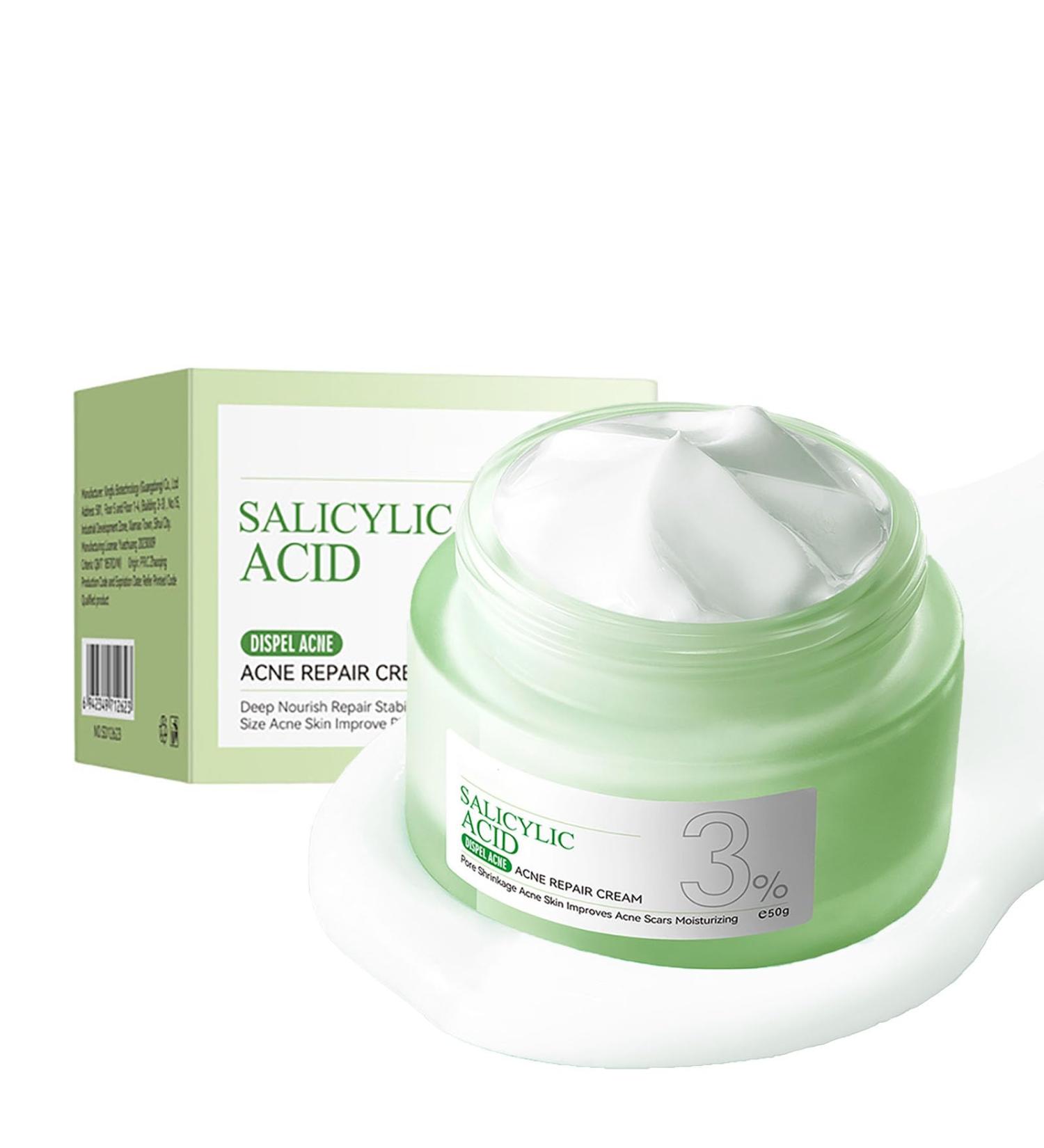 Salicylic Acid Acne Cream 50g - 3% BHA Spot Cream for Acne - Blackhead Remover - Dark Spot Remover for Face - Scar Removal Cream - Moisturizing Face Cream for Women - Pimple Cream for Redness - Buy Online on GoSupps.com