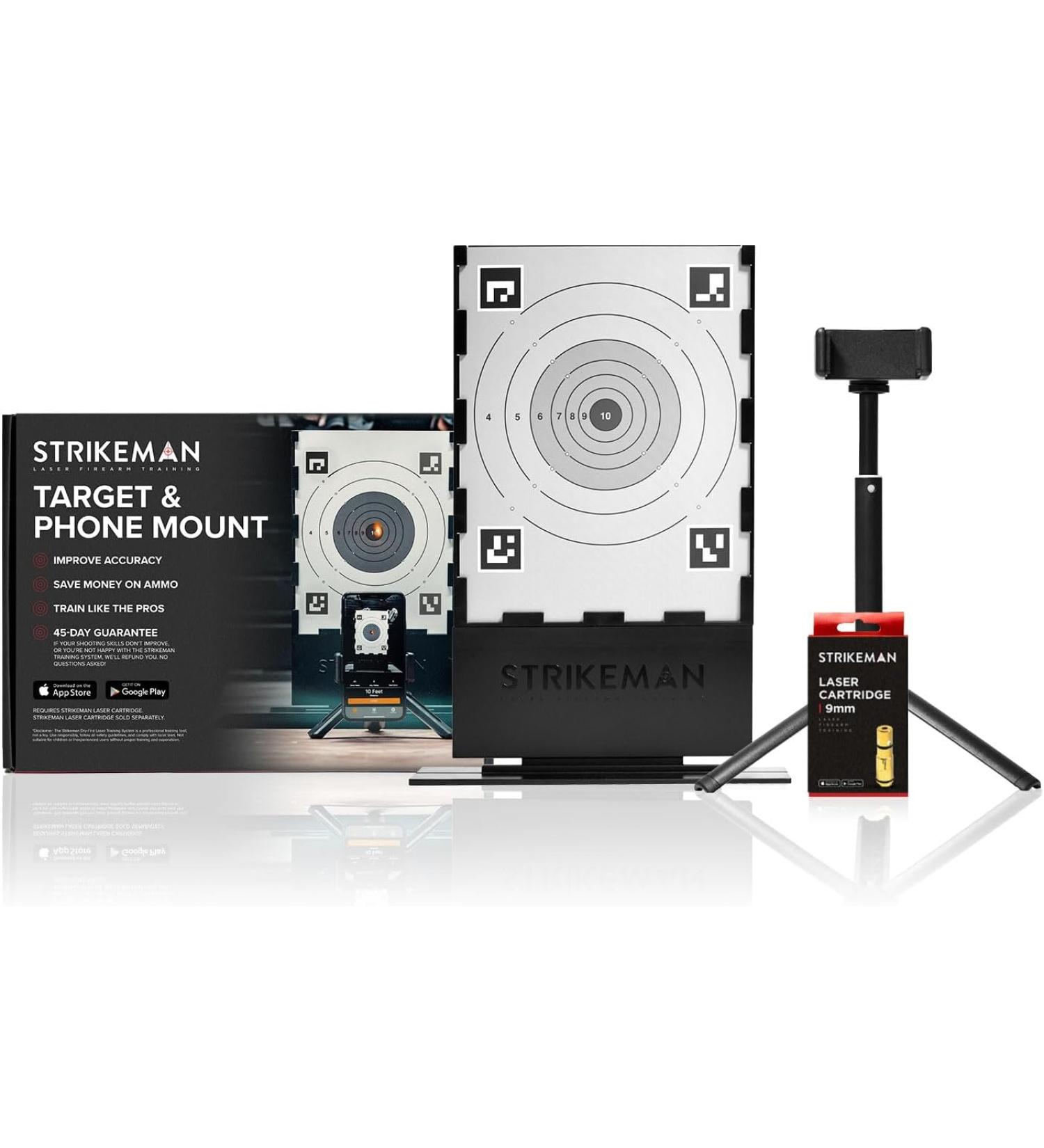 Strikeman Dry-Fire Laser Training System - Great for Target Shooting Practice with Pistols - Kit Includes Access to Updated App (No Subscription Needed), Cartridge, Target & Phone Holder - Buy Online on GoSupps.com