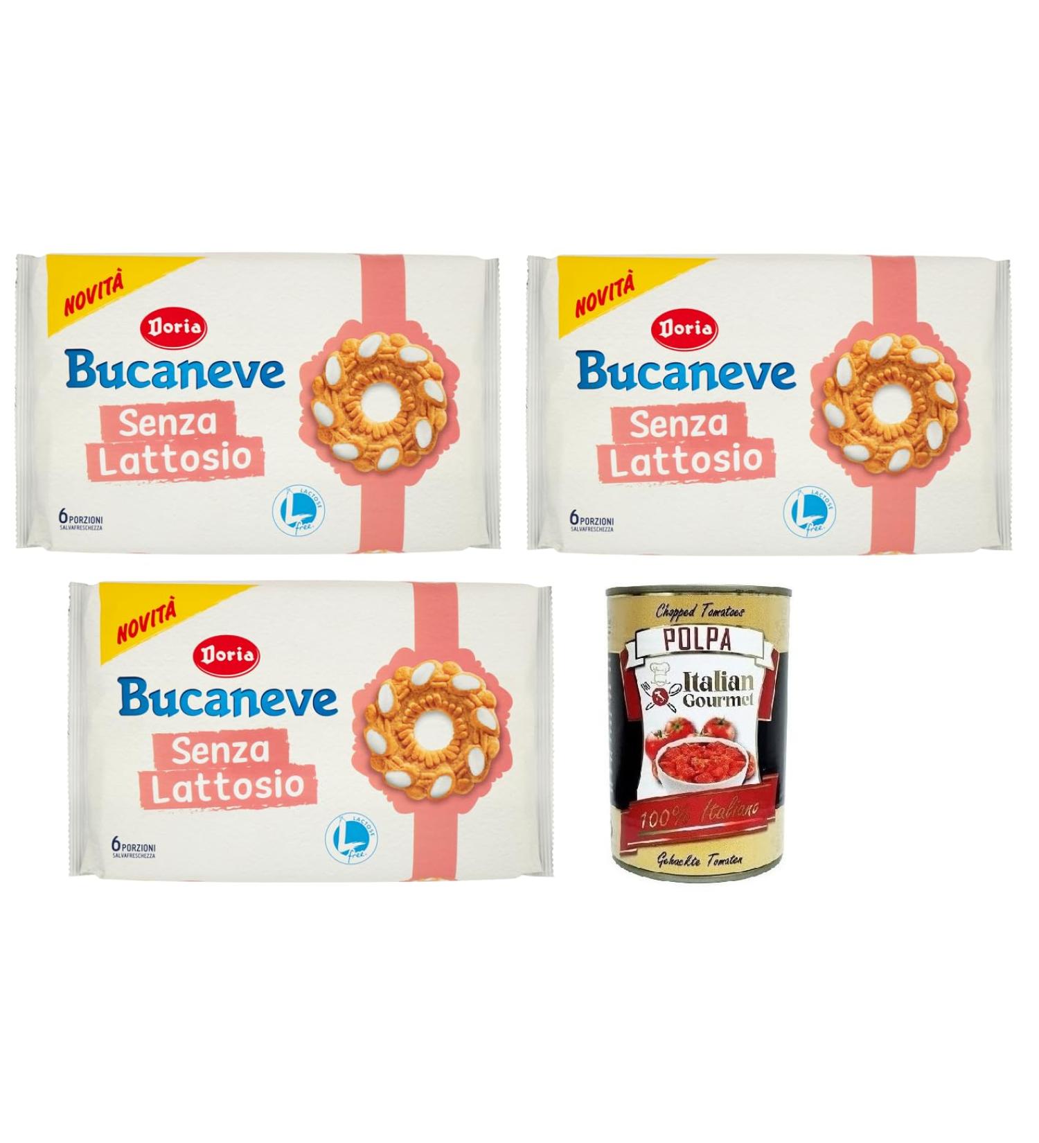  Italian Gourmet E.R. Doria Bucaneve Senza Lattosio Set of 3 Lactose Free Shortcrust Dough Cookies Pack of 265 g Each Pack Contains 6 Individual Portions + Tomato Pulp Italian Gourmet Tomato Pulp 400 - Buy Online on GoSupps.com