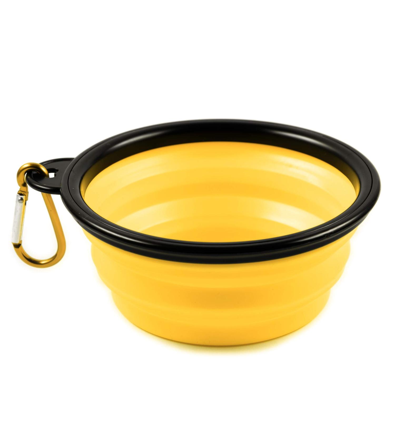 Buy PhoneNatic Foldable Silicone Dog Bowl - Yellow Travel Bowl for Dogs & Cats 350 ml with Carabiner - Perfect for Pet Lovers! - Buy Online on GoSupps.com