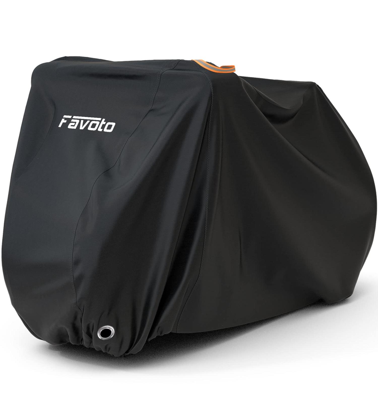 Favoto Waterproof Bicycle Cover for 2-3 Bikes | 210T Oxford Tarpaulin | Protective Garage Cover with Bag | 200x105x110cm | Black - Buy Online on GoSupps.com