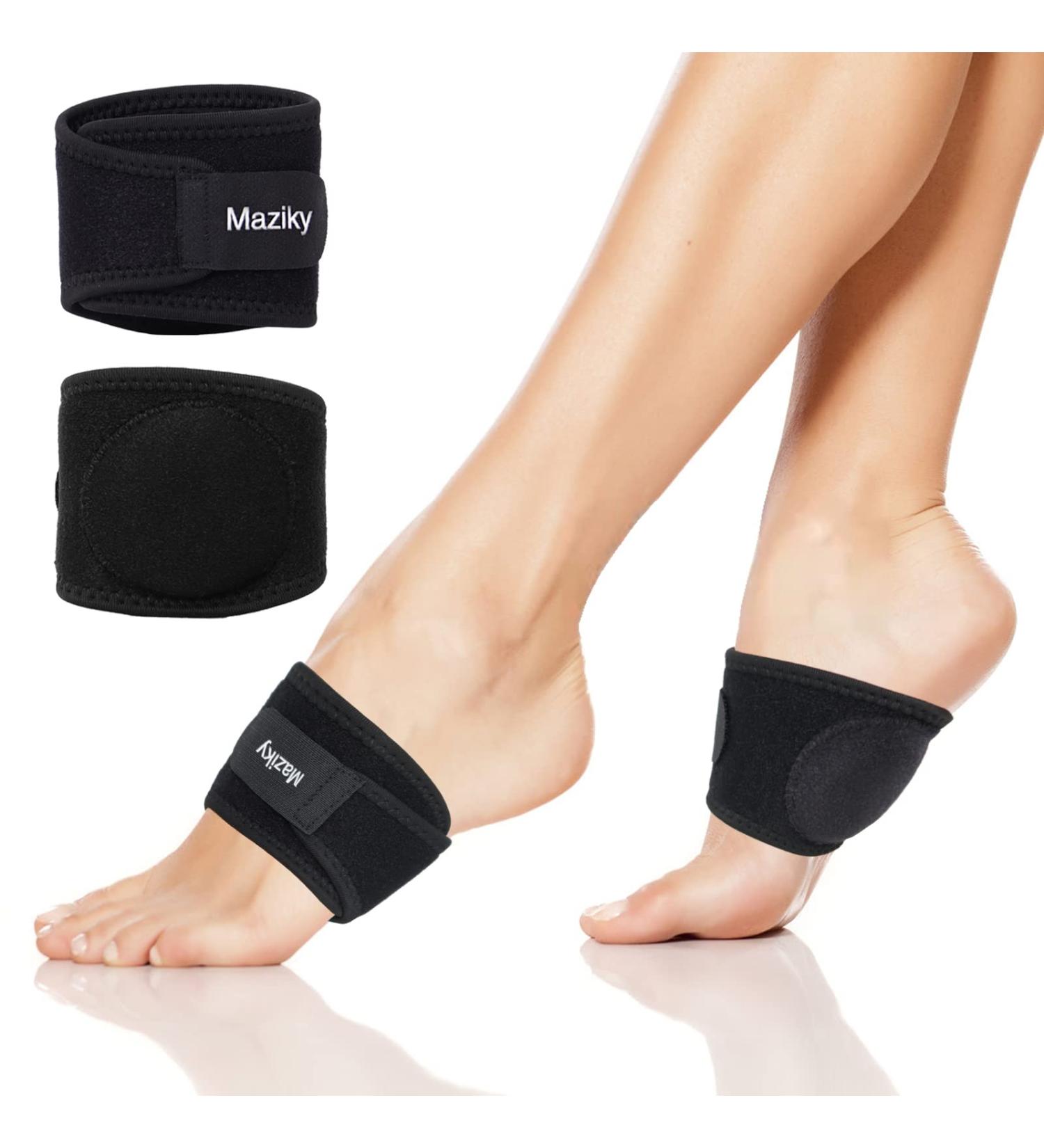 Maziky Plantar Fasciitis Arch Supports for Women - Orthotic Compression Sleeve with Thicken Pads for Flat Feet - Foot Arch Support for Men and Women - Adjustable Brace (1 Pair, Black) - Buy Online on GoSupps.com