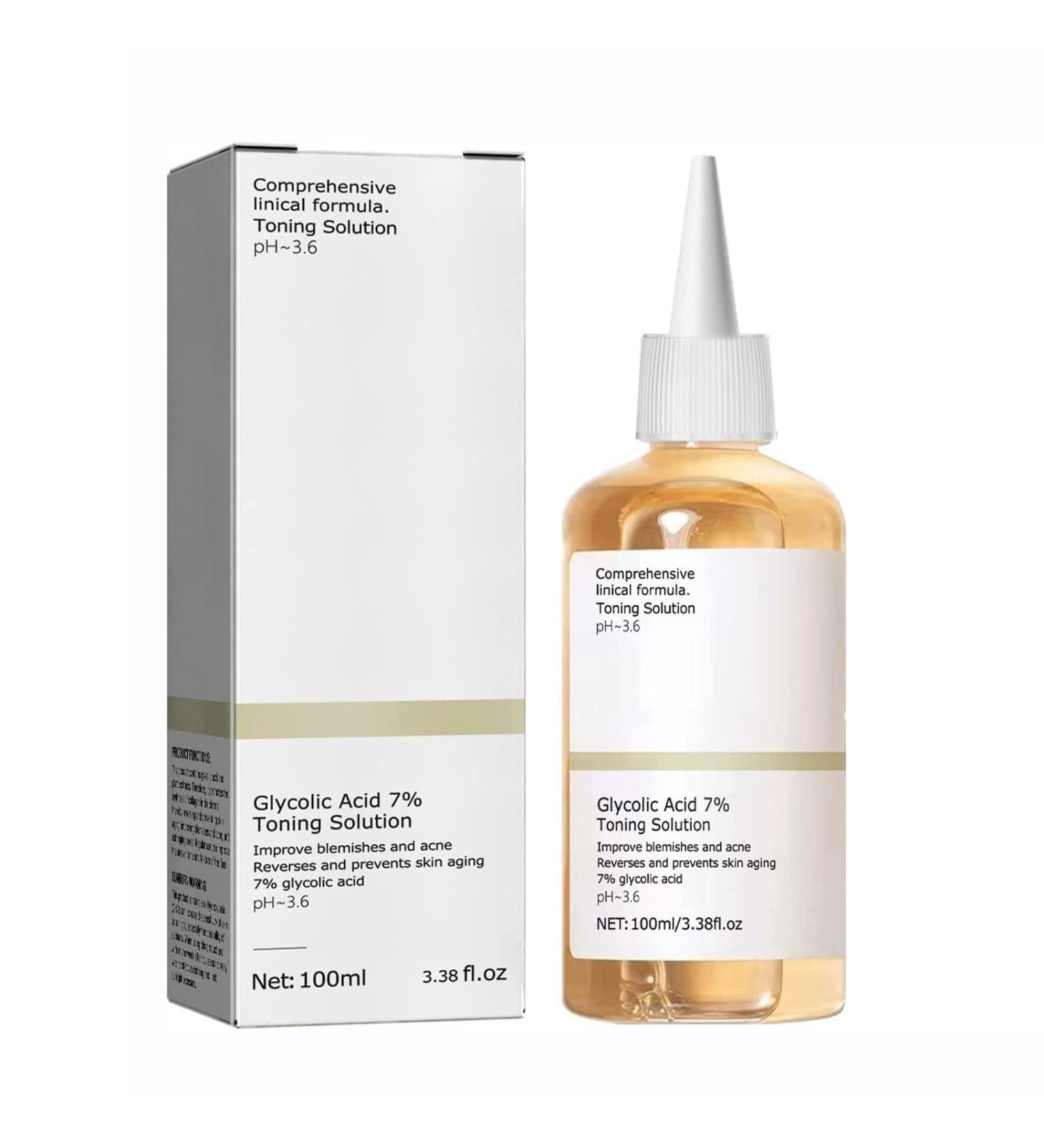 Glycolic Acid 7% Toning Solution Glycolic Acid Toning Resurfacing Solution Glycolic Sour 7% Toner for Blemishes and Acne Facial Exfoliation Moisturize & Strengthen Skin Water Toner (100ml) - Buy Online on GoSupps.com