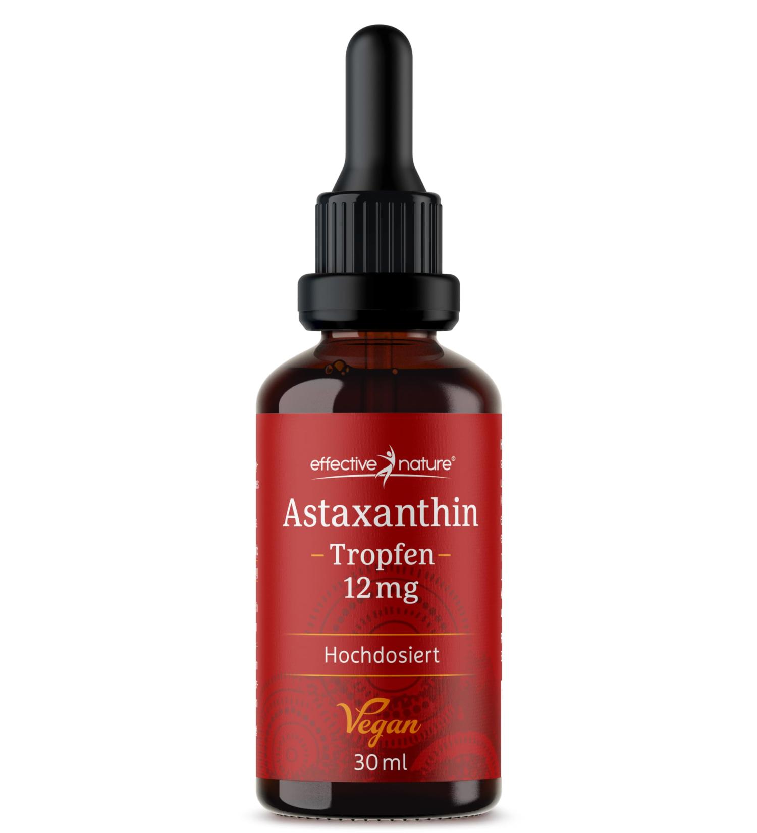 Effective Nature High-Dose Astaxanthin Drops - 12 mg Astaxanthin 50 ml with Pipette | Premium Liquid with High Bioavailability for Ultimate Health - Buy Online on GoSupps.com