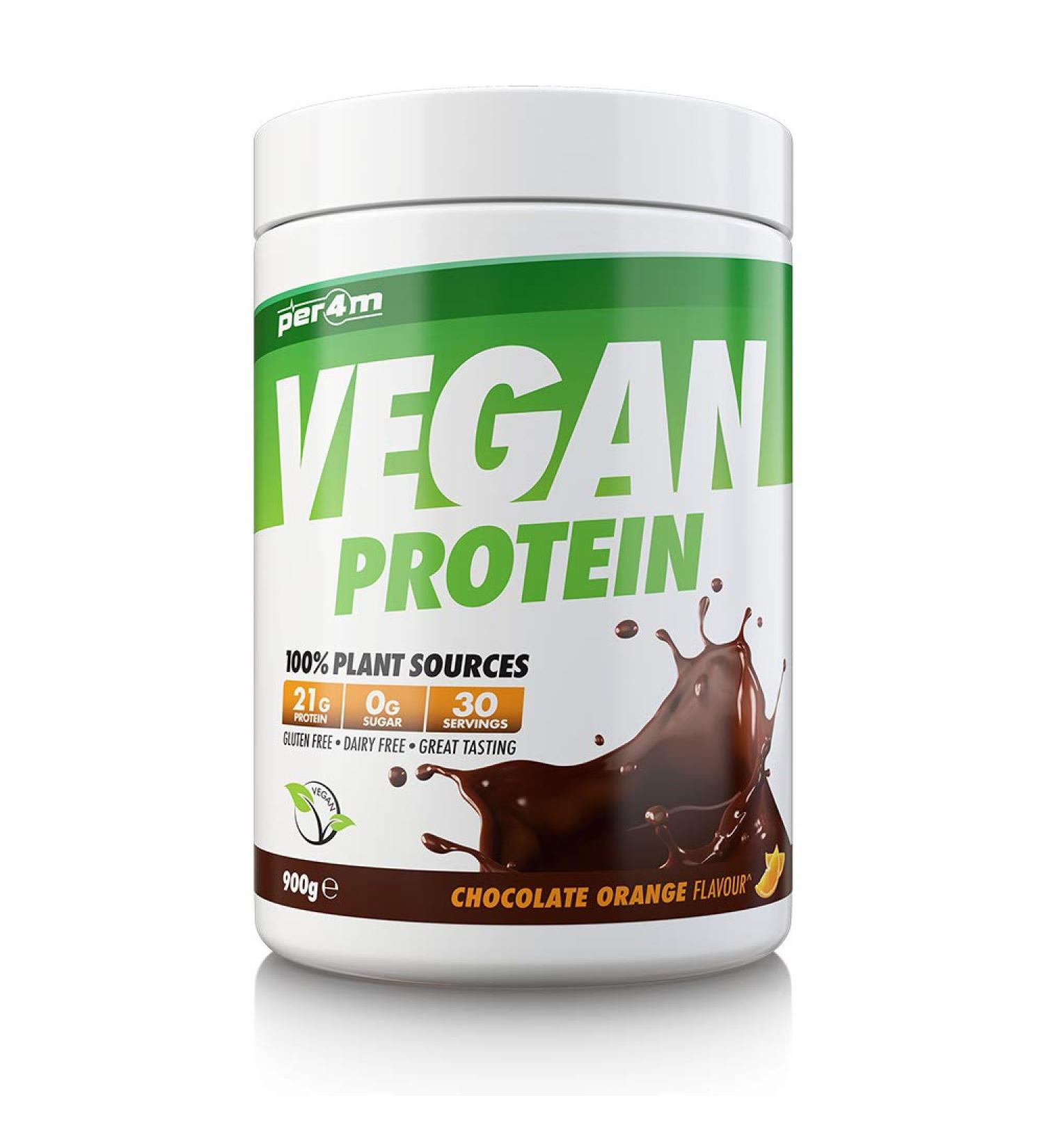 Per4m PLANT Protein Matrix | 30 Servings of High Protein | Plant Shake with Amino Acids | for Optimal Nutrition When Training | Low Sugar Gym Supplements (Choc Orange 900g)