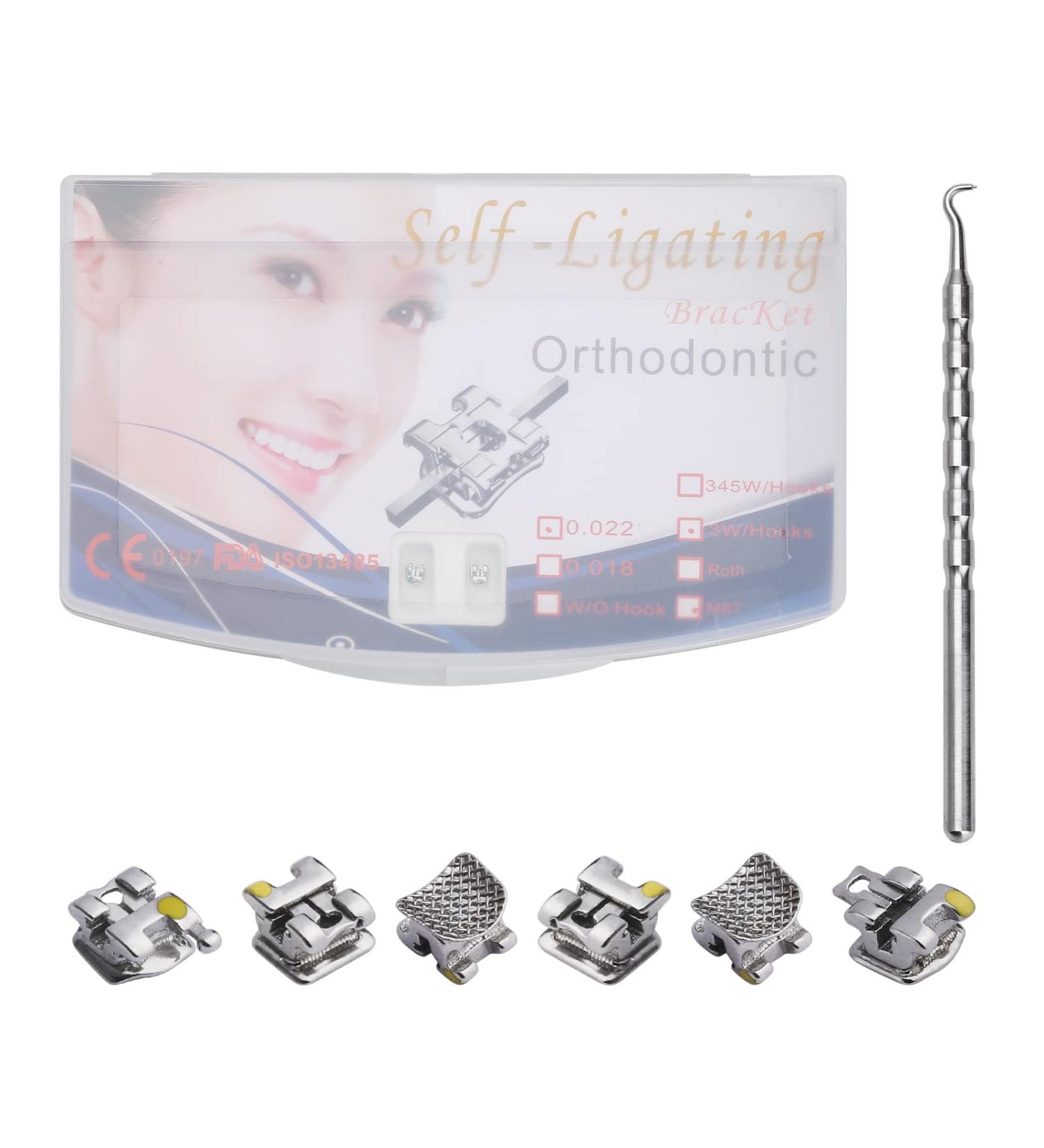 Anhuadental Orthodontic Self-Ligating Metal Bracket 0.022 Roth 345 with Hooks - 20 Brackets/Pack - Buy Online on GoSupps.com