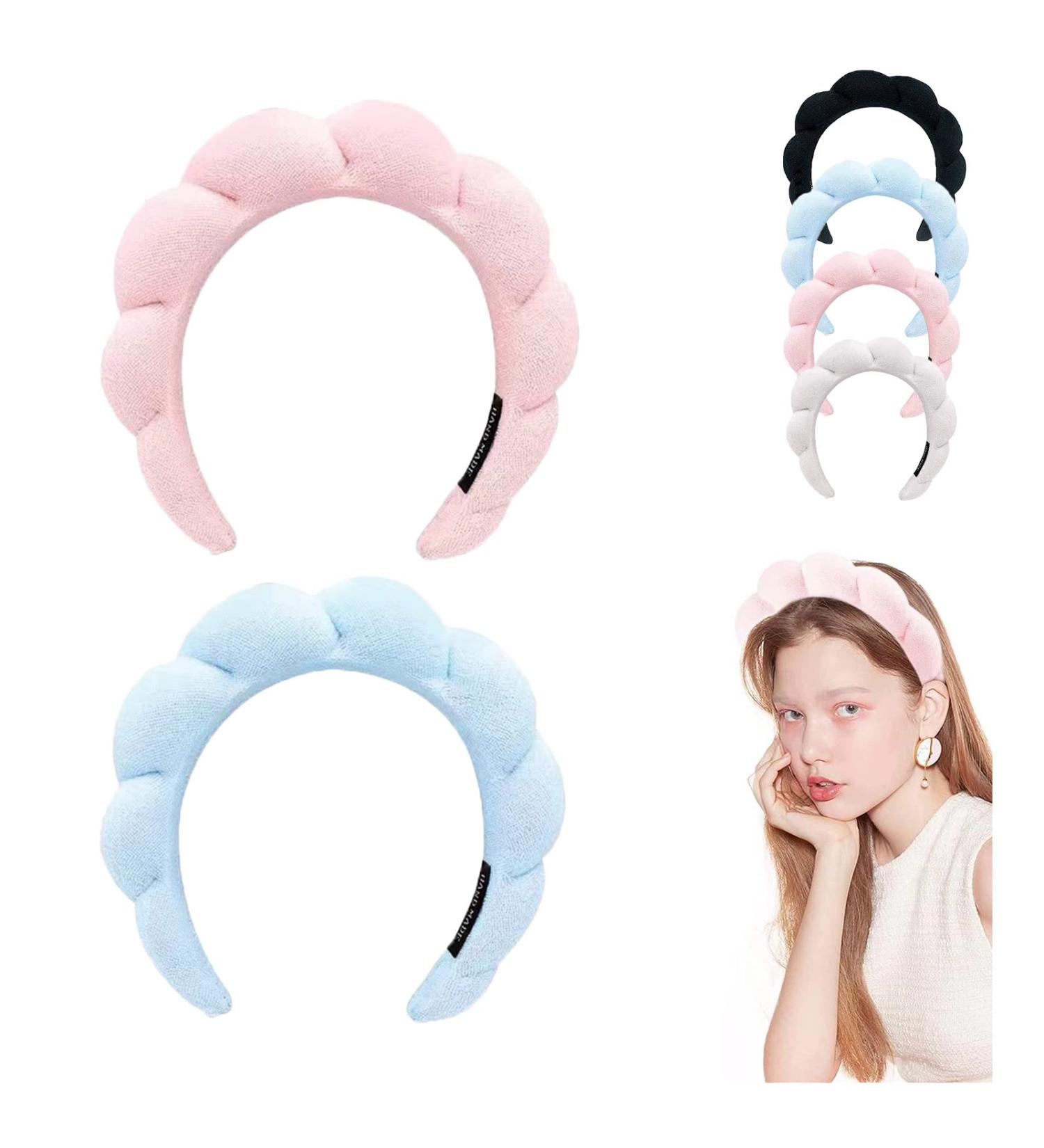 MUNTICO Spa Headband for Women - Sponge Makeup, Skincare, Shower - Blue + Pink - Buy Online on GoSupps.com