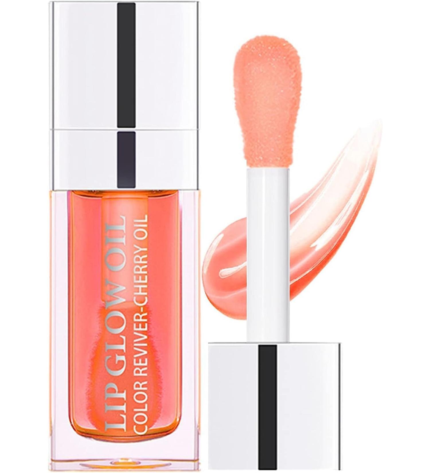 Hyaluronic Acid Hydrating Lip Oil - Long Lasting Plumping Gloss for Smooth Lips - Moisturizing Tinted Balm - Lip Care Treatment (Coral) - Buy Online on GoSupps.com