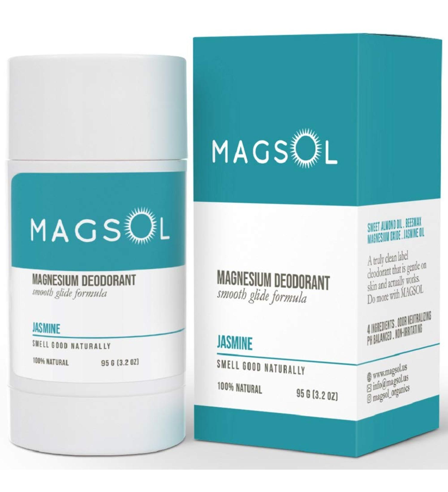 Magsol Magnesium Deodorant - Jasmine 3.2 oz | Natural Odor Protection - Buy Online on GoSupps.com